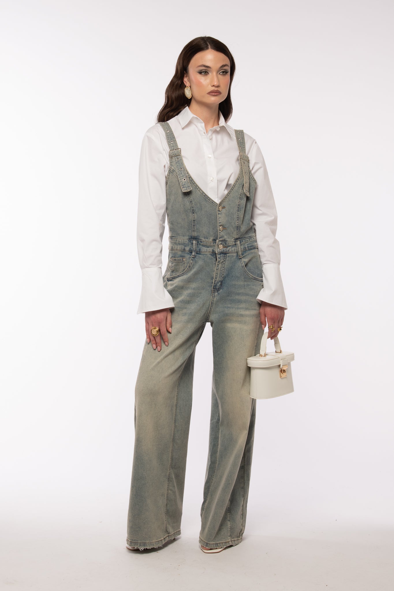 Salopette ‘TRE BOTTONI’ Denim Slavato