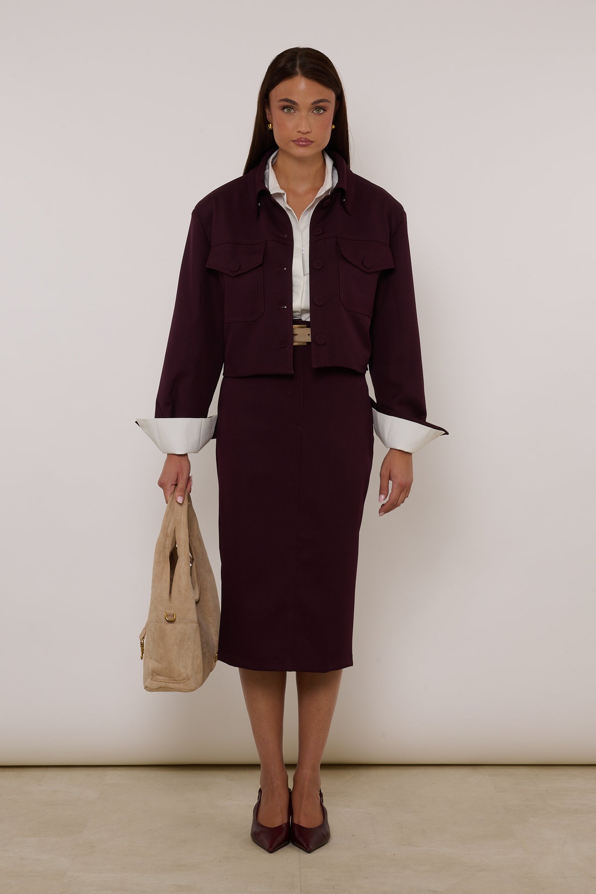 Coordinato ‘GONNA LONGUETTE+GIACCA’ Bordeaux