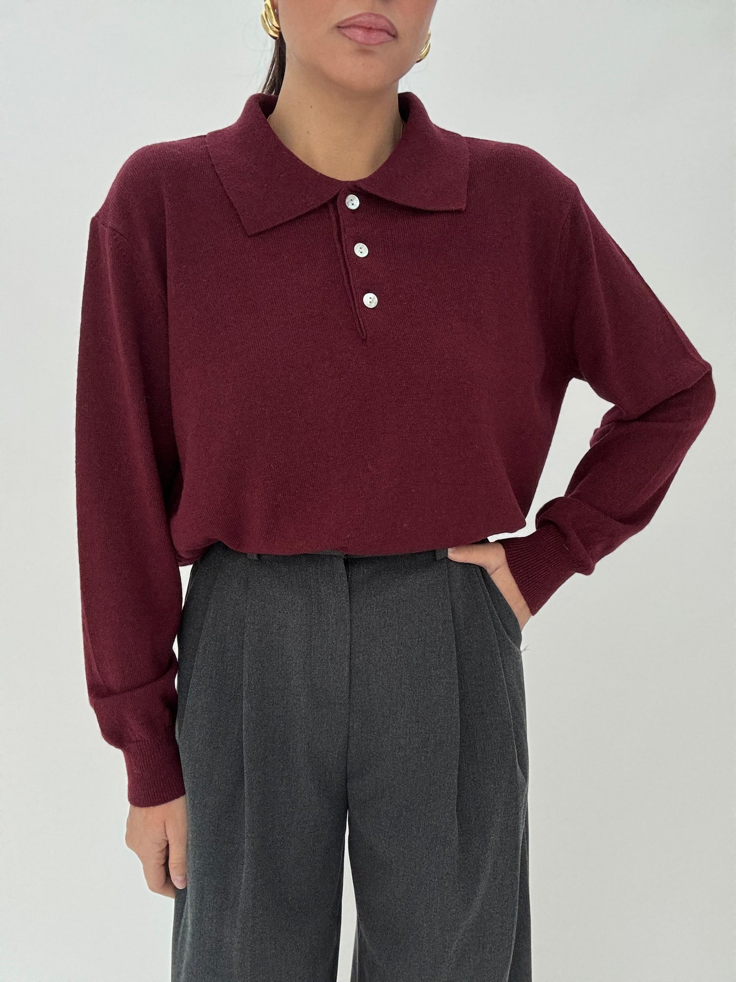 Maglione/Polo ‘10% CASHMERE 30% LANA’ Bordeaux