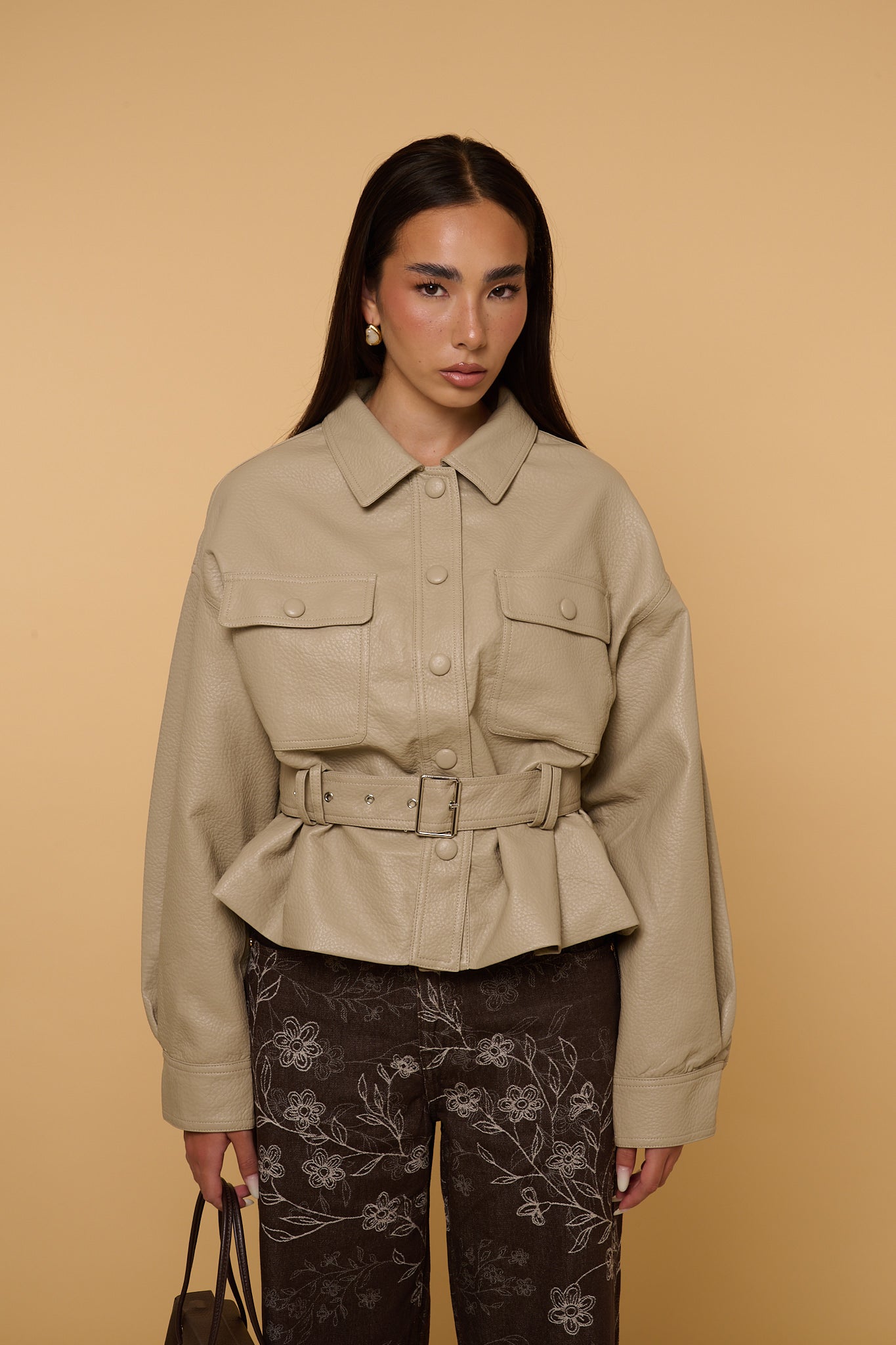 Giacca ‘TASCONI’ Ecopelle Beige