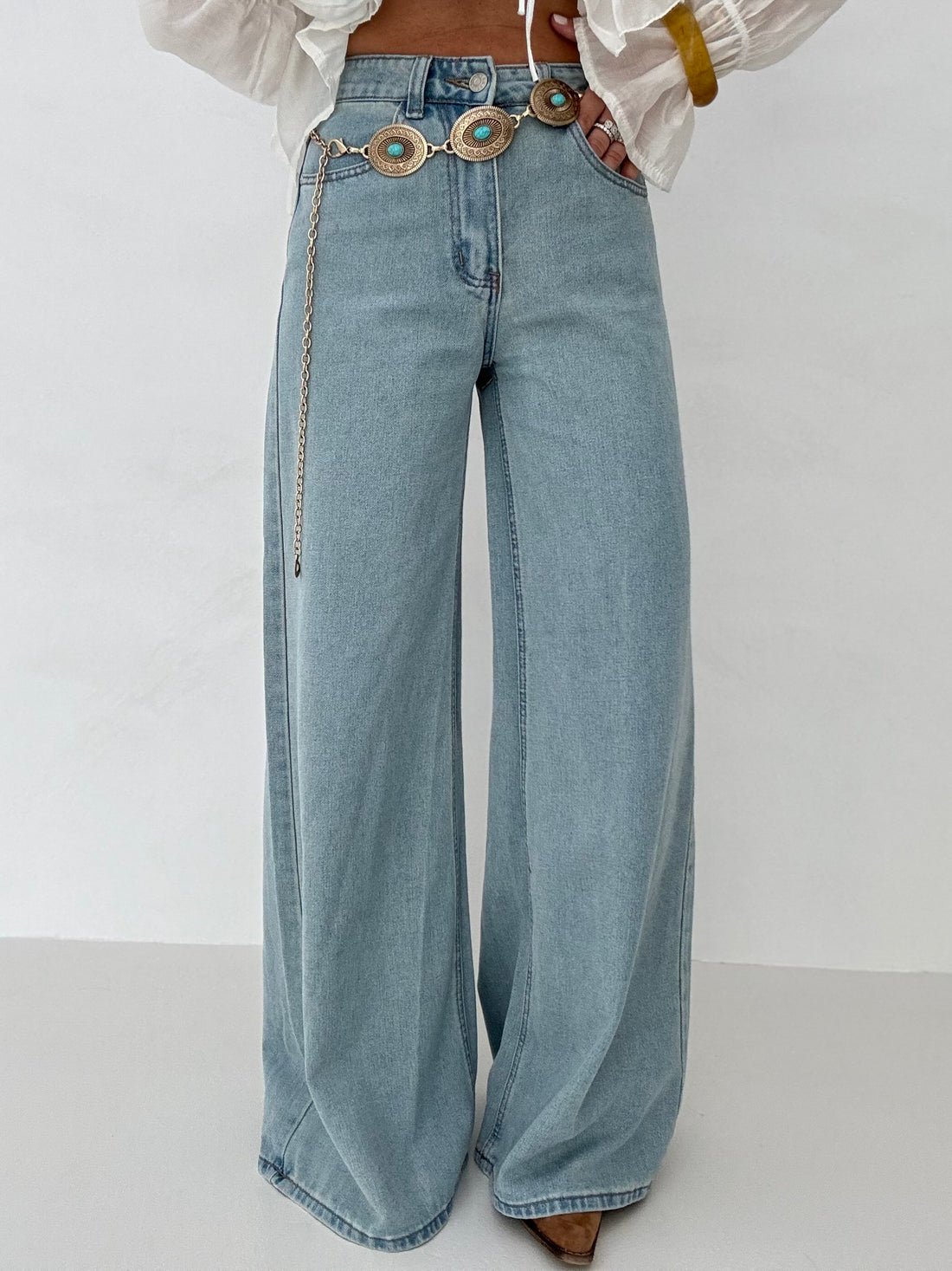 Jeans ‘PALAZZO BASIC’ Denim Chiaro