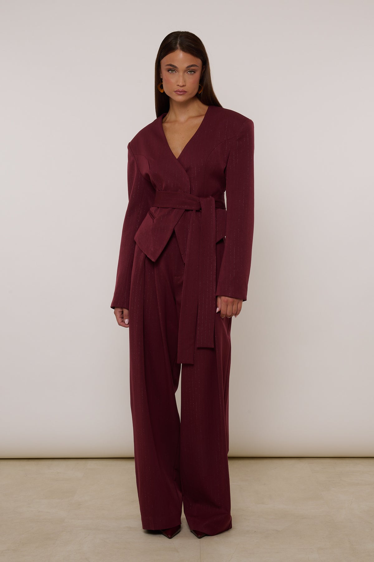 Pantalone ‘BY LUMINA’ Righe Bordeaux