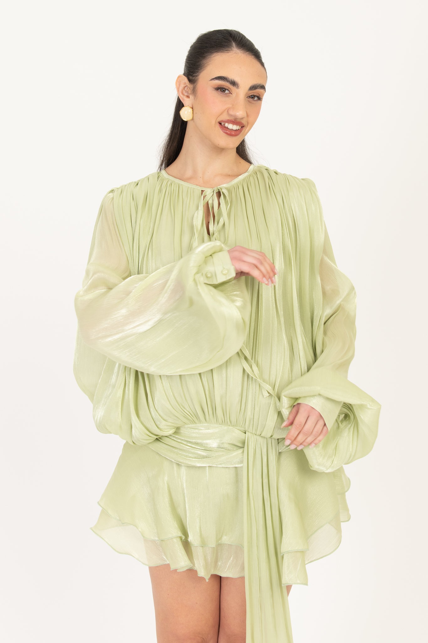 Abito ‘CHIFFON CON COULOTTE’ Verde Mela