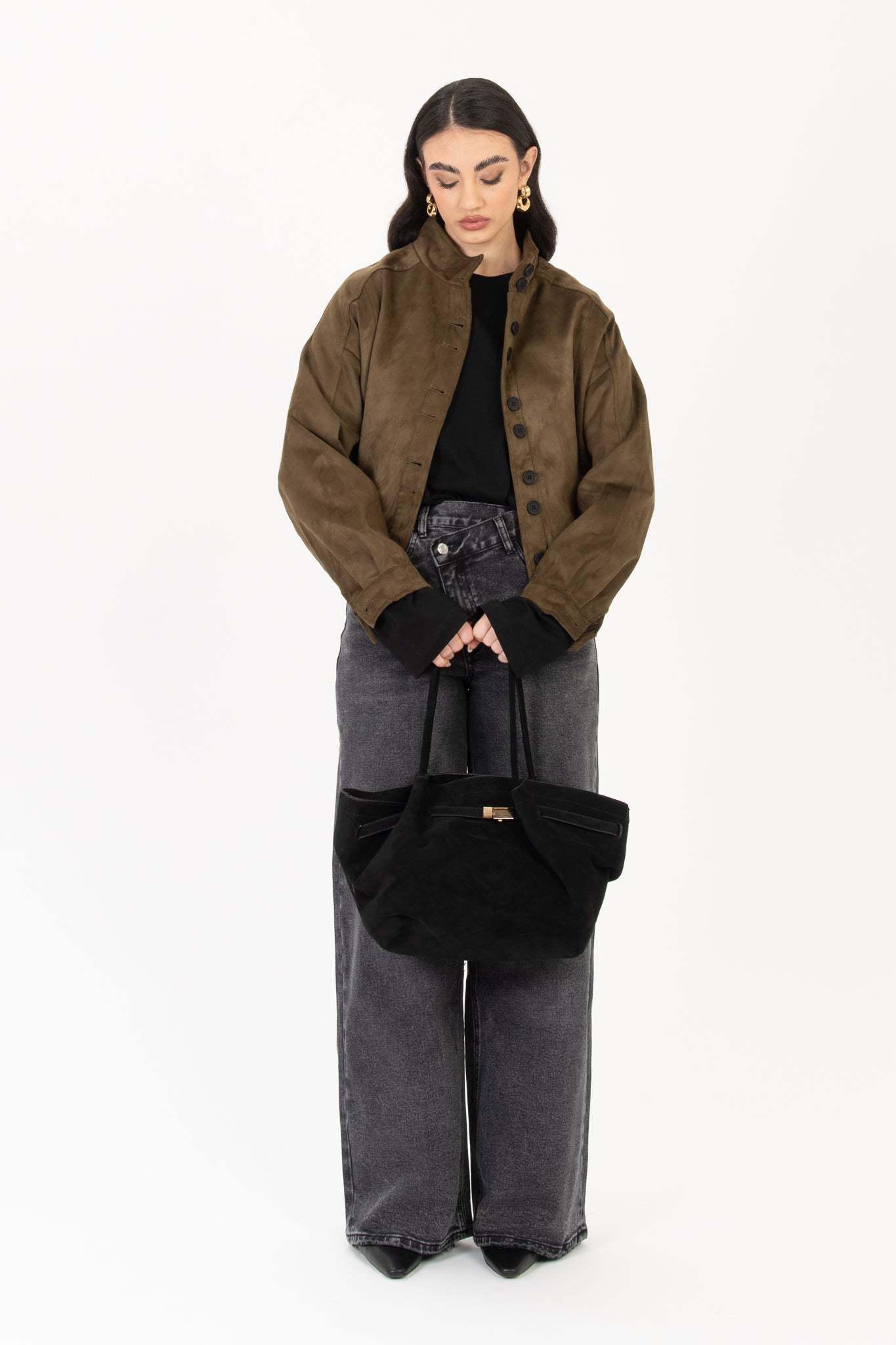 Jeans ‘BOTTONE ASIMMETRICO’ Nero