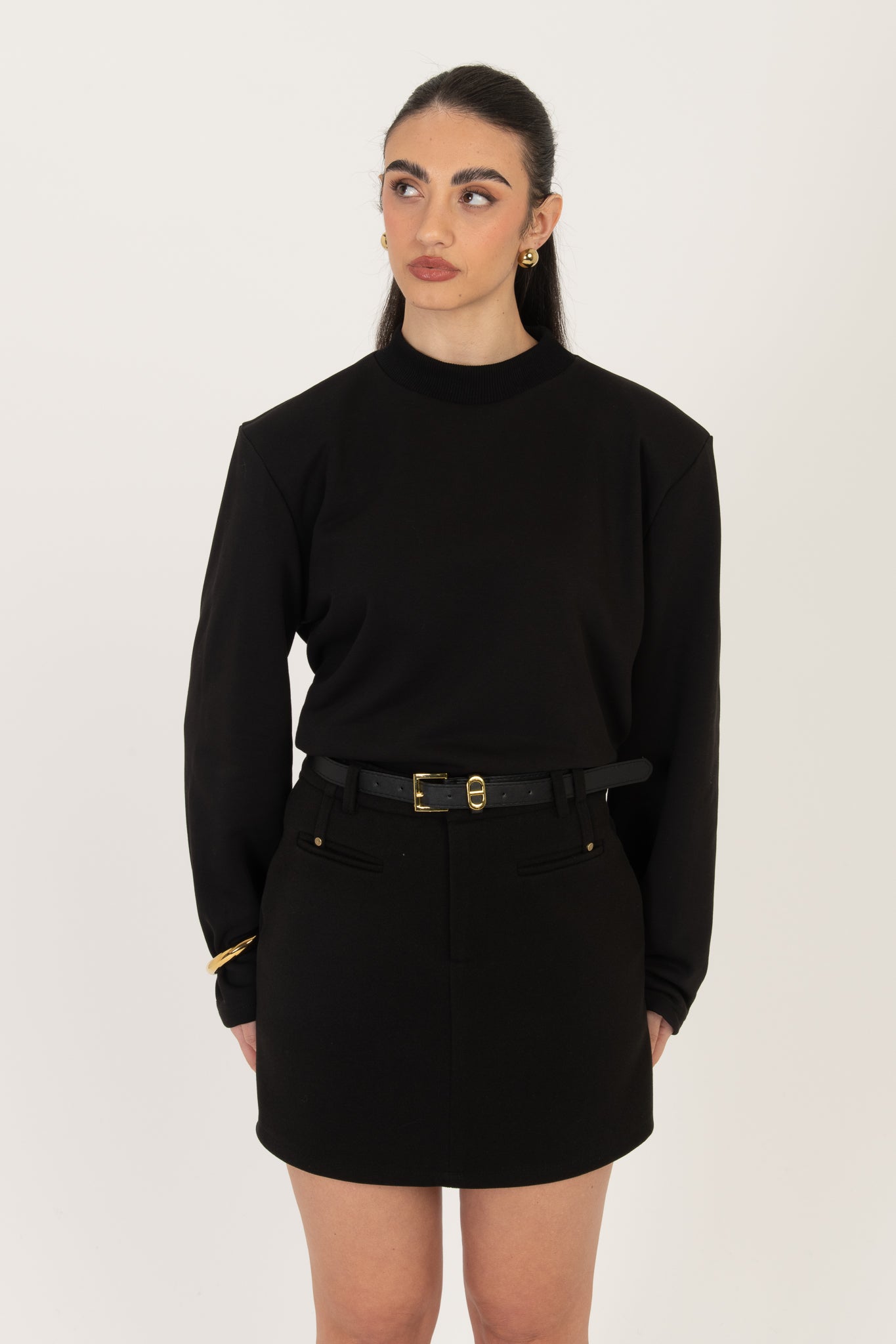 Gonna/Pantaloncino ‘IN PANNO CON CINTURA’ Nera