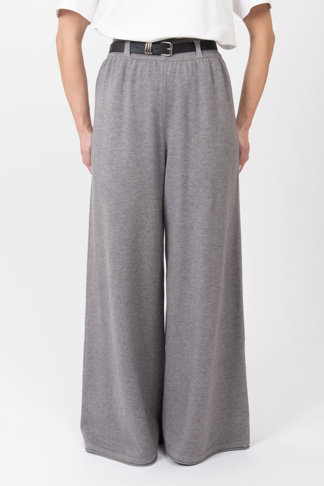 Pantalone ‘LANA RASATA’ con cintura Grigio