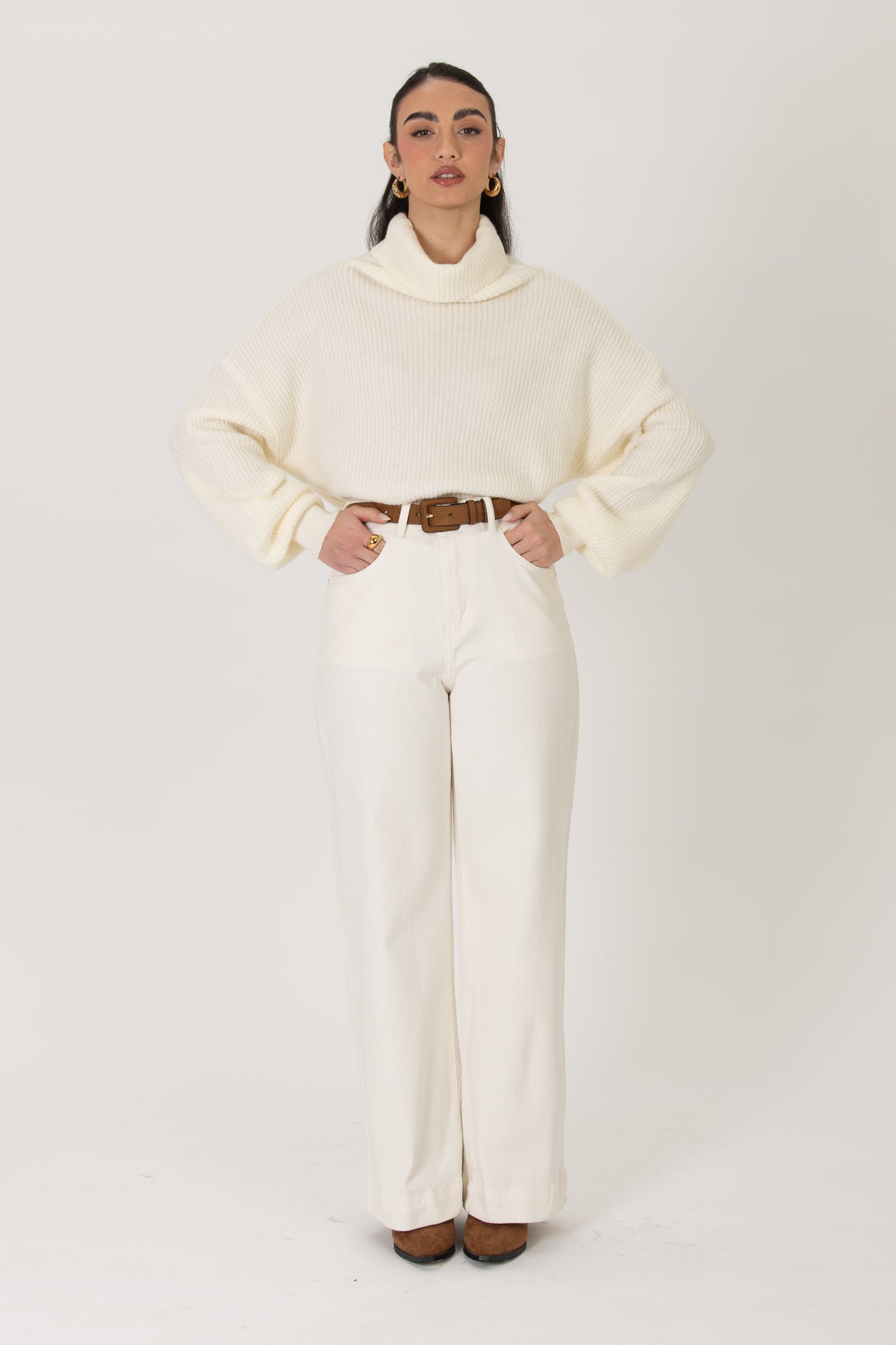 Jeans ‘GAMBA DRITTA’ Bianco