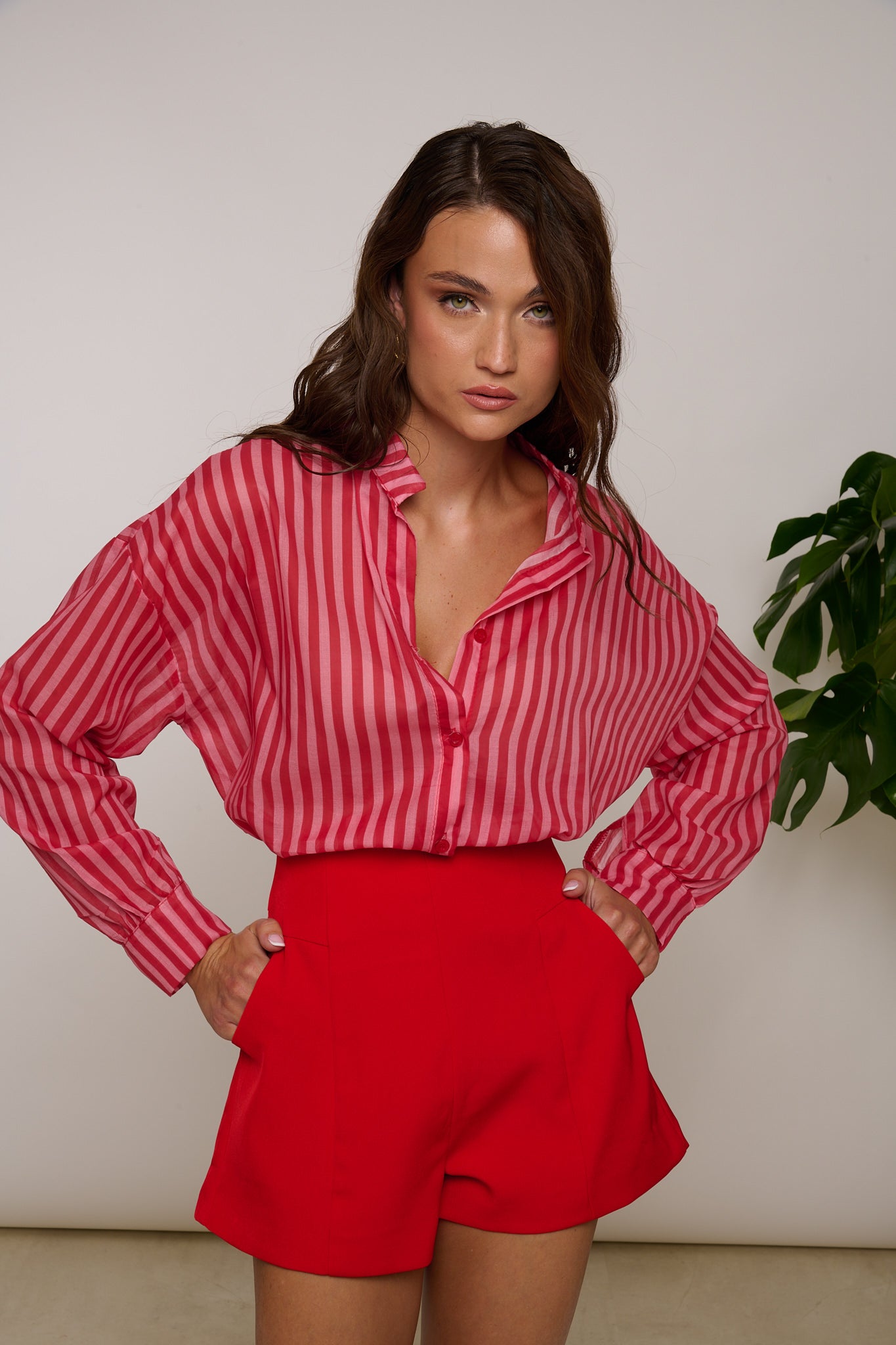 Camicia ‘RIGHINI’ 100% COTONE’ Rossa e Fucsia