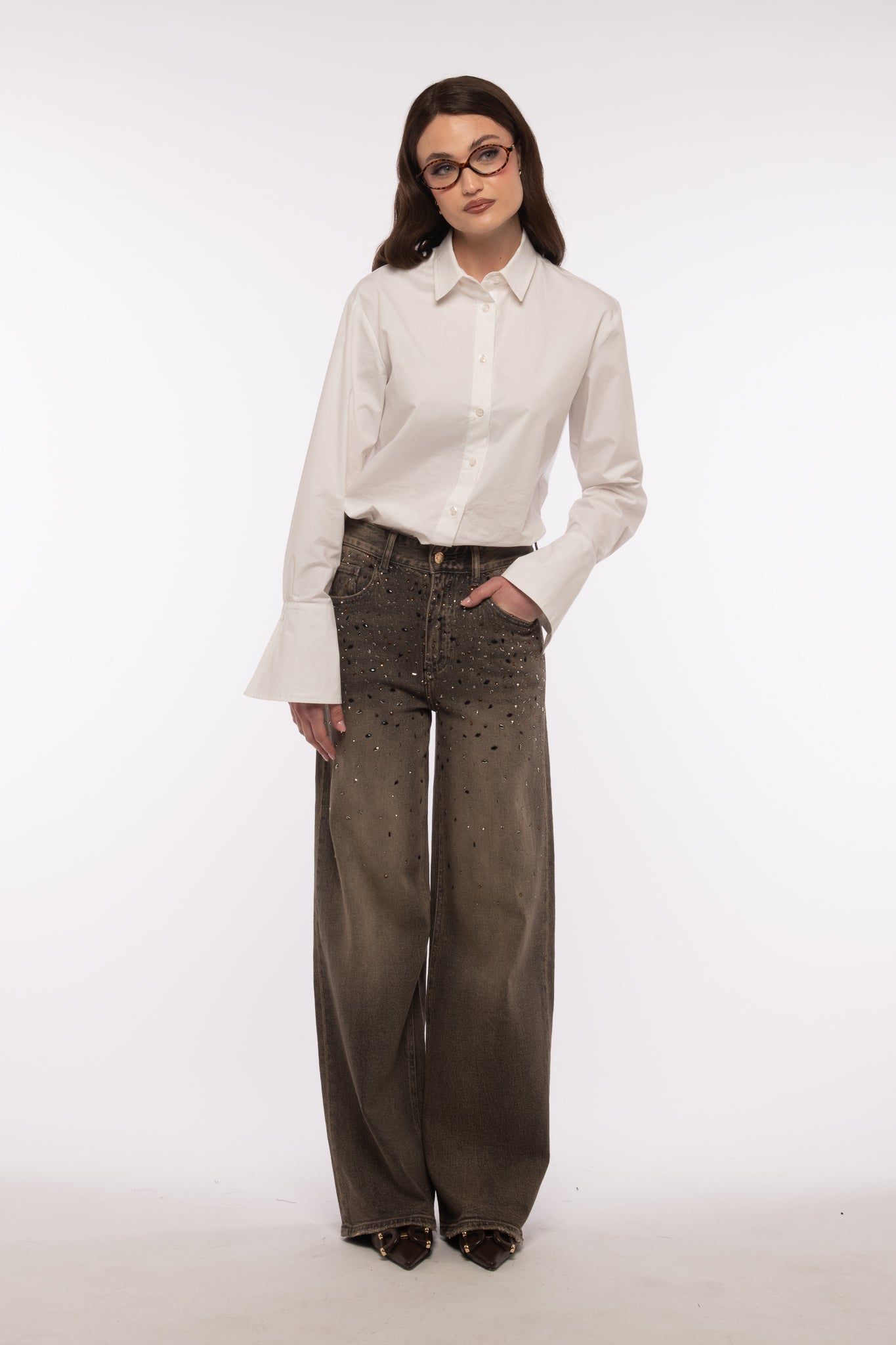 Jeans ‘DIAMANTINI’ Cacao Slavato