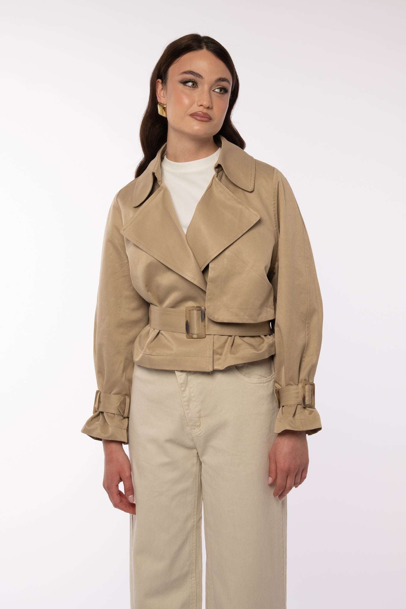 Trench Crop ‘55% COTONE’ Camel