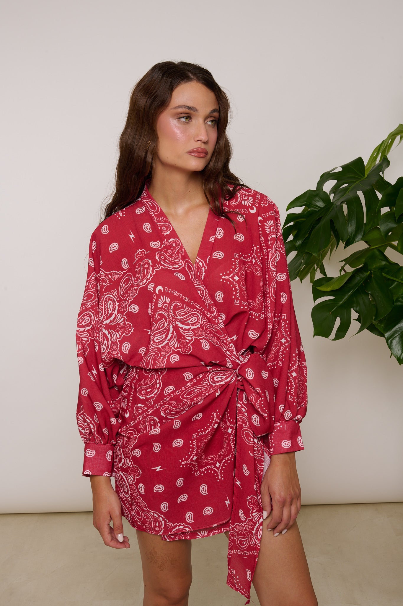 Abito Portafoglio ‘FANTASIA BANDANA’ Rosso