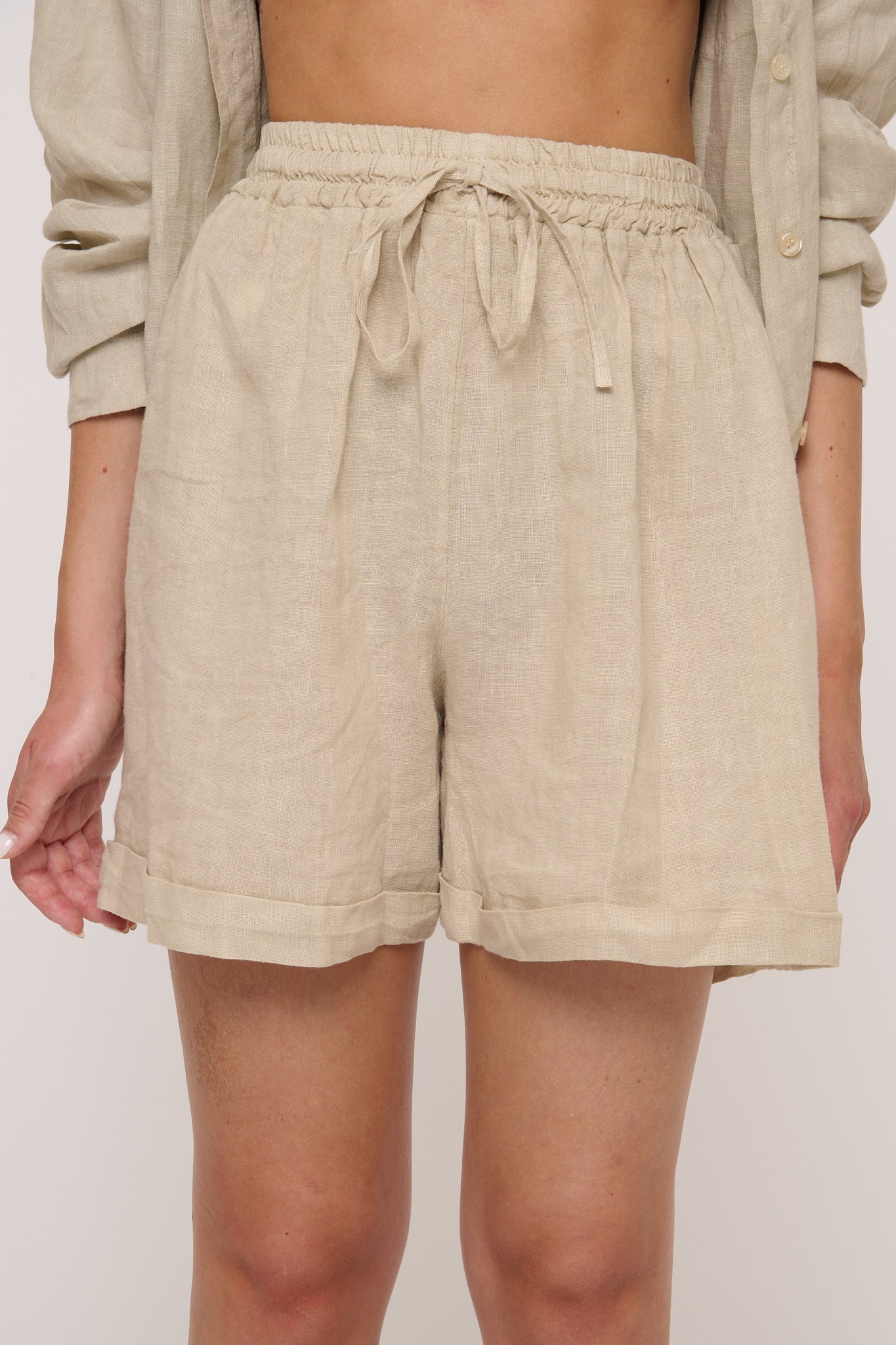 Pantaloncino ‘100% LINO’ Beige