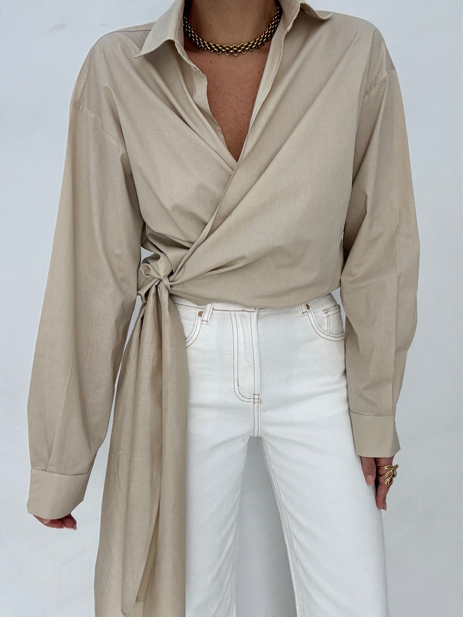 Camicia ‘INCROCIO’ beige