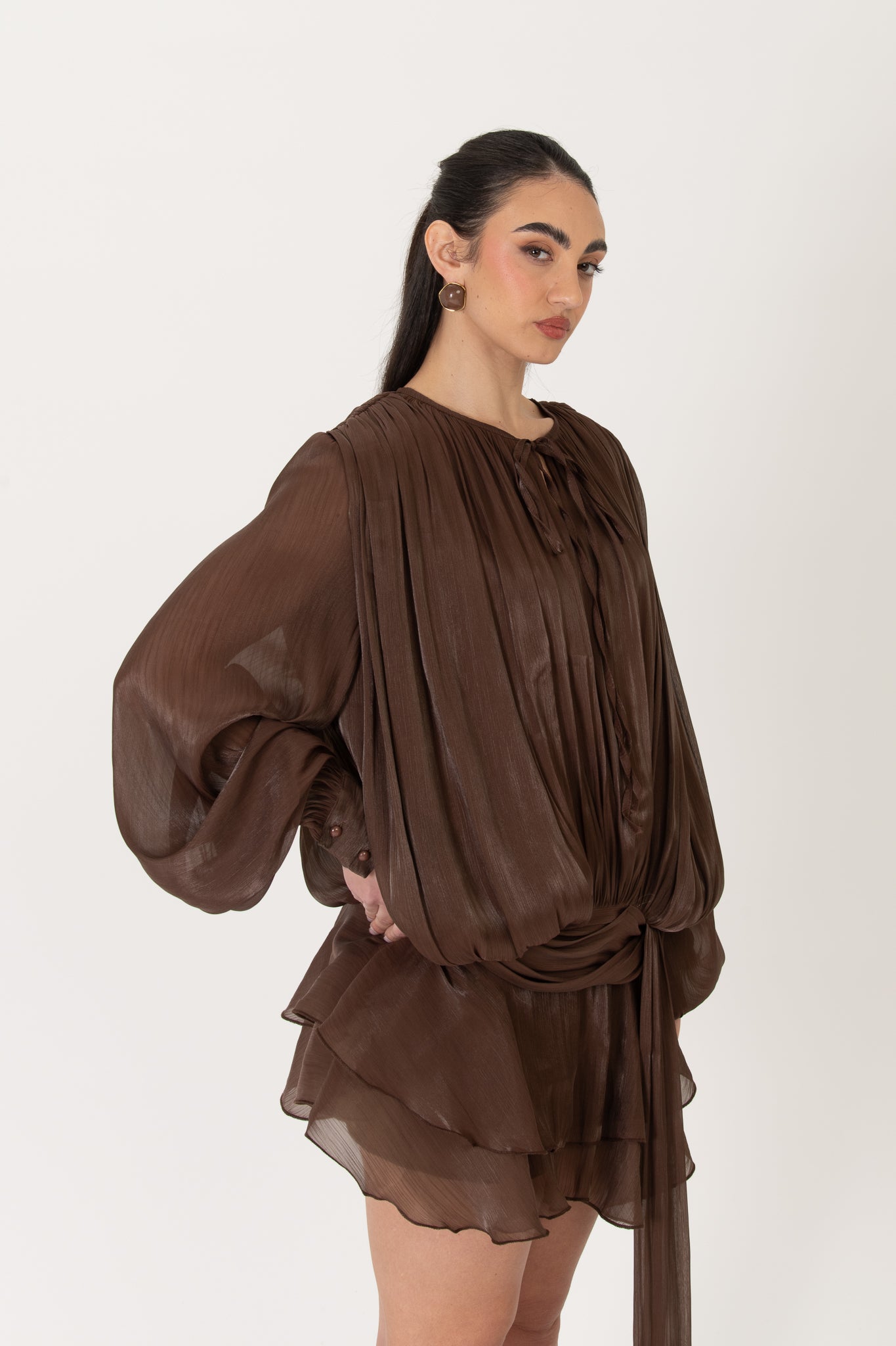 Abito ‘CHIFFON CON COULOTTE’ Cacao