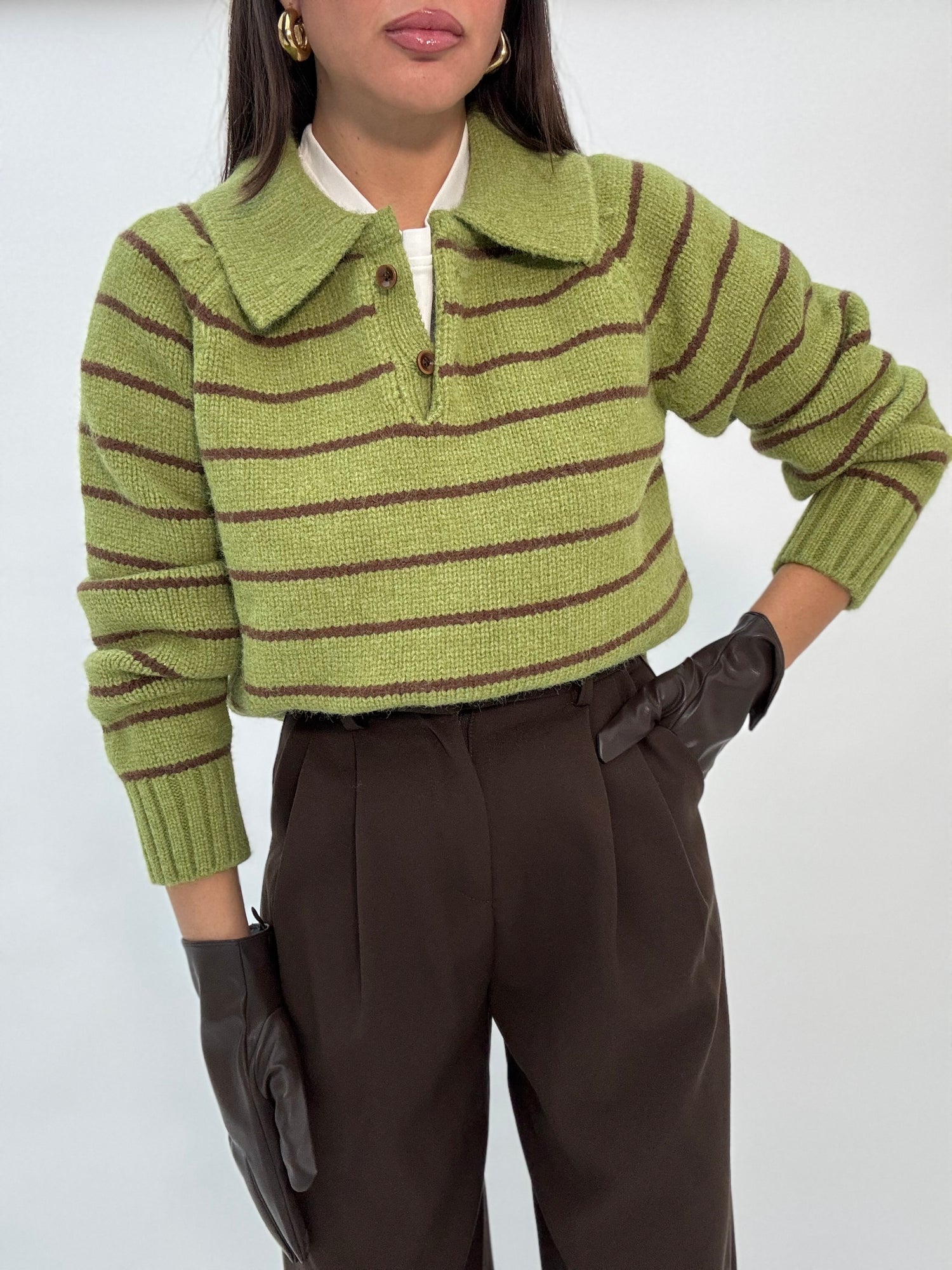 Maglione ‘RIGHE’ 3&33 Verde