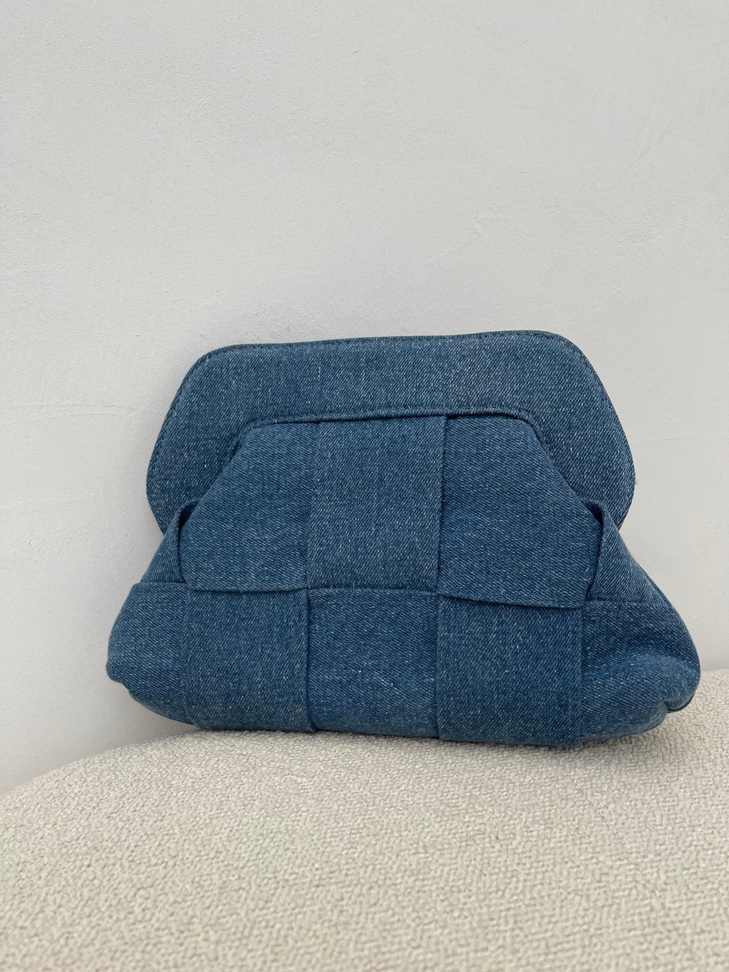 Pochette ‘KOS’ quadri in Denim