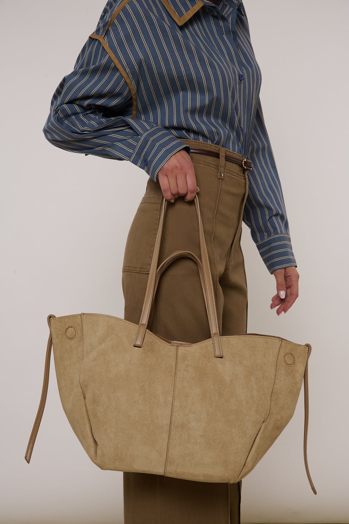 Borsa ‘MAXI’ SUEDE’ Panna
