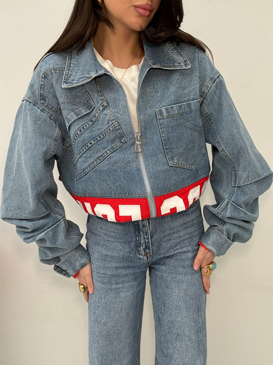 Bomber ‘GORGEOUS’ in Denim