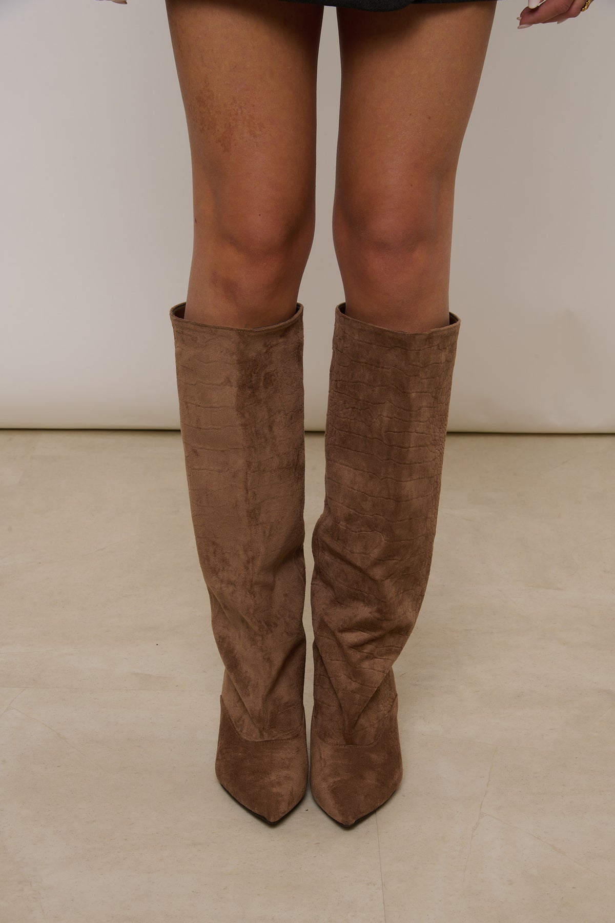 Stivale ‘SUEDE PITONATO’ Beige