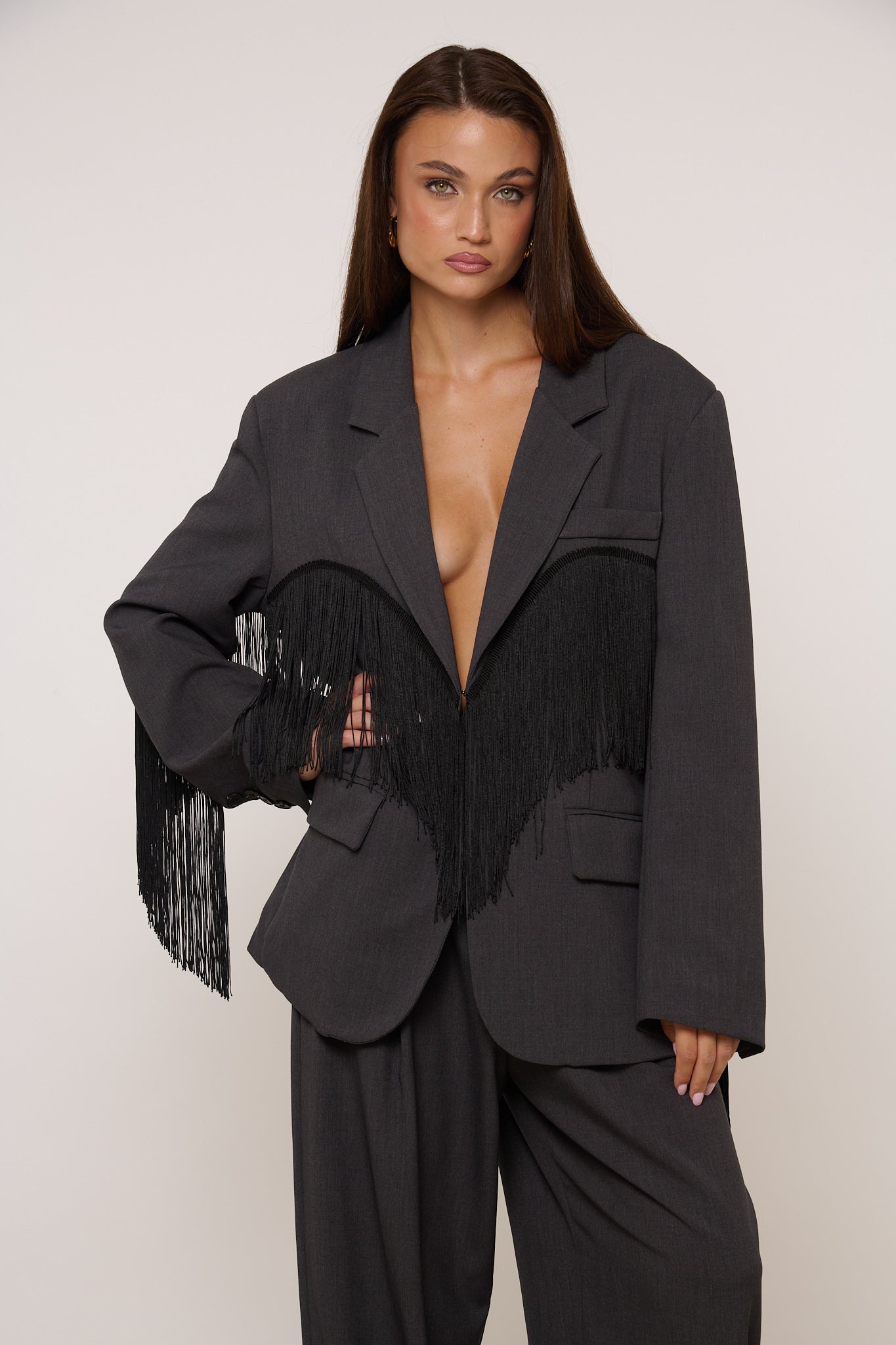 Blazer ‘FRANGE’ By Lumina Grigio