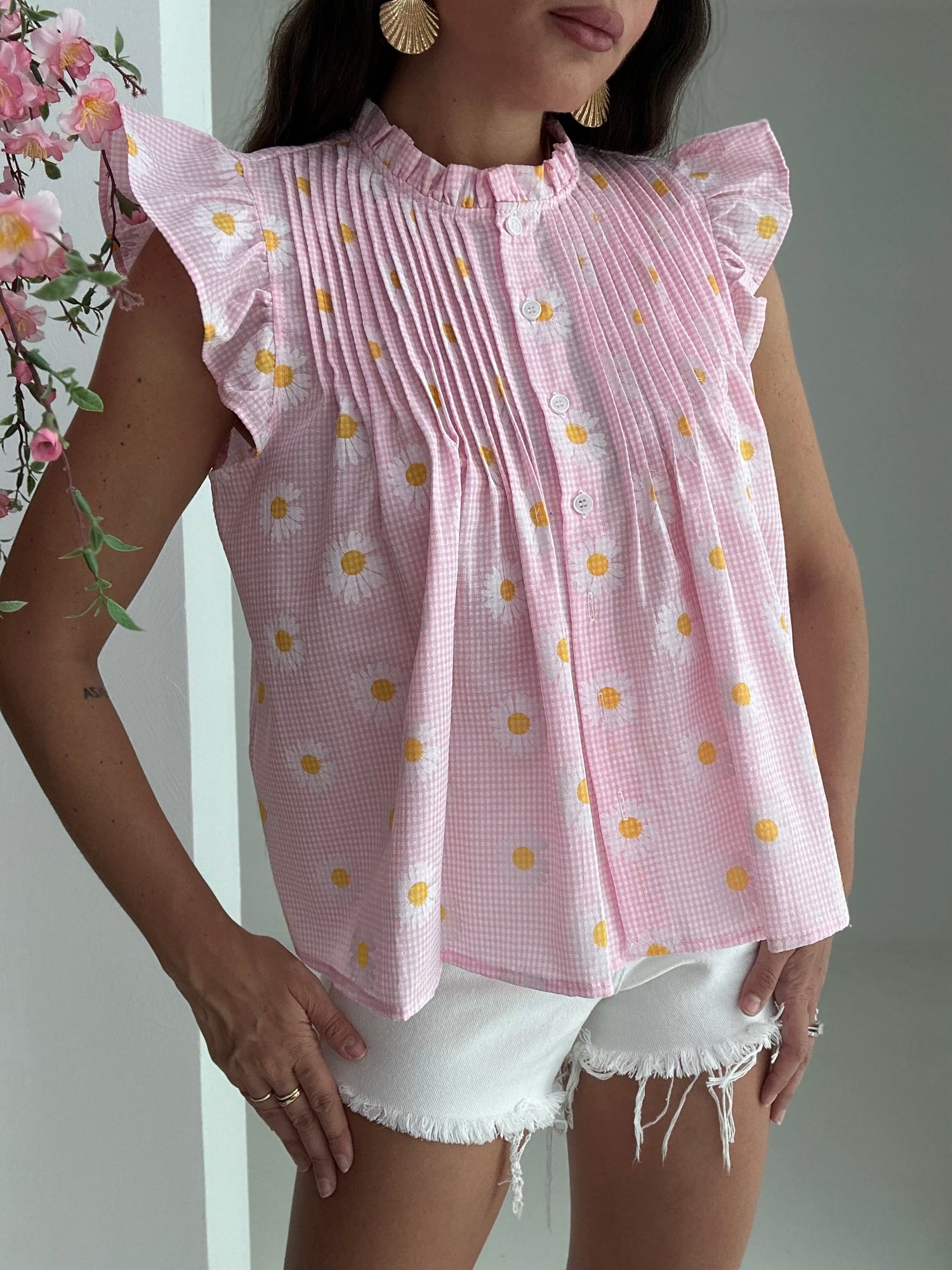 Blusa ‘MARGHERITE’ 50%Cotone Rosa