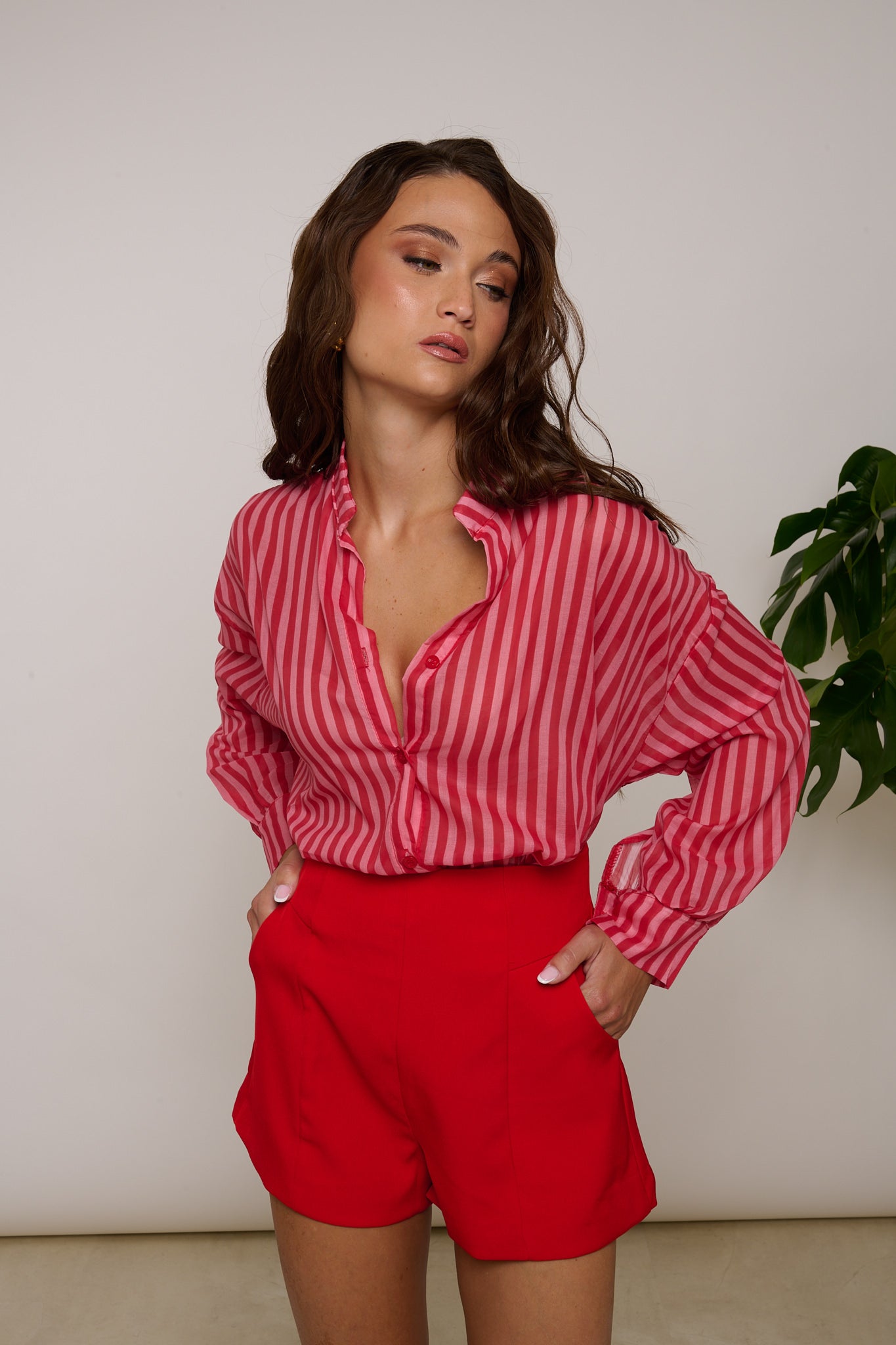 Camicia ‘RIGHINI’ 100% COTONE’ Rossa e Fucsia