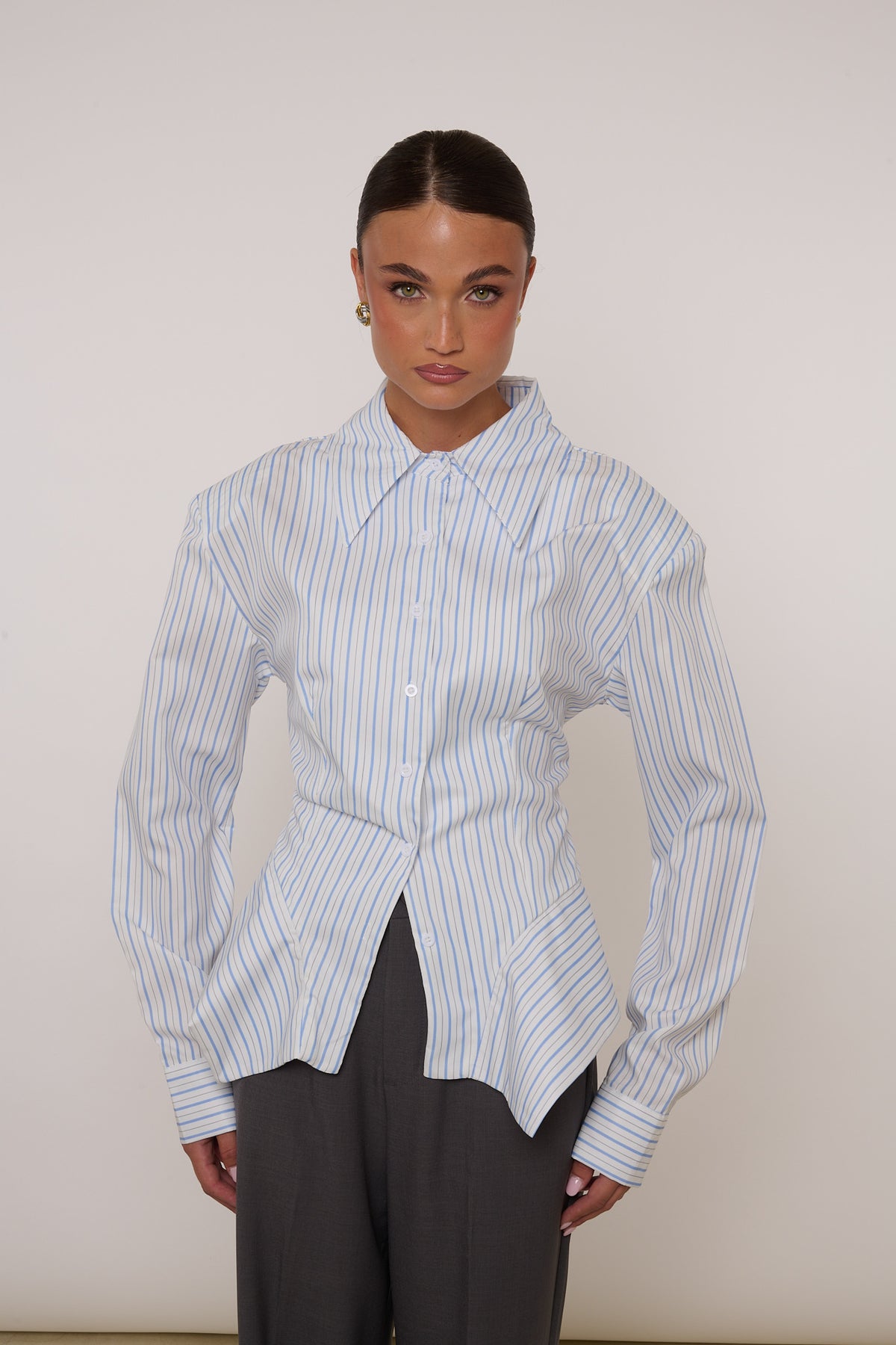 Camicia ‘ROUCHES’ a righe Azzurra