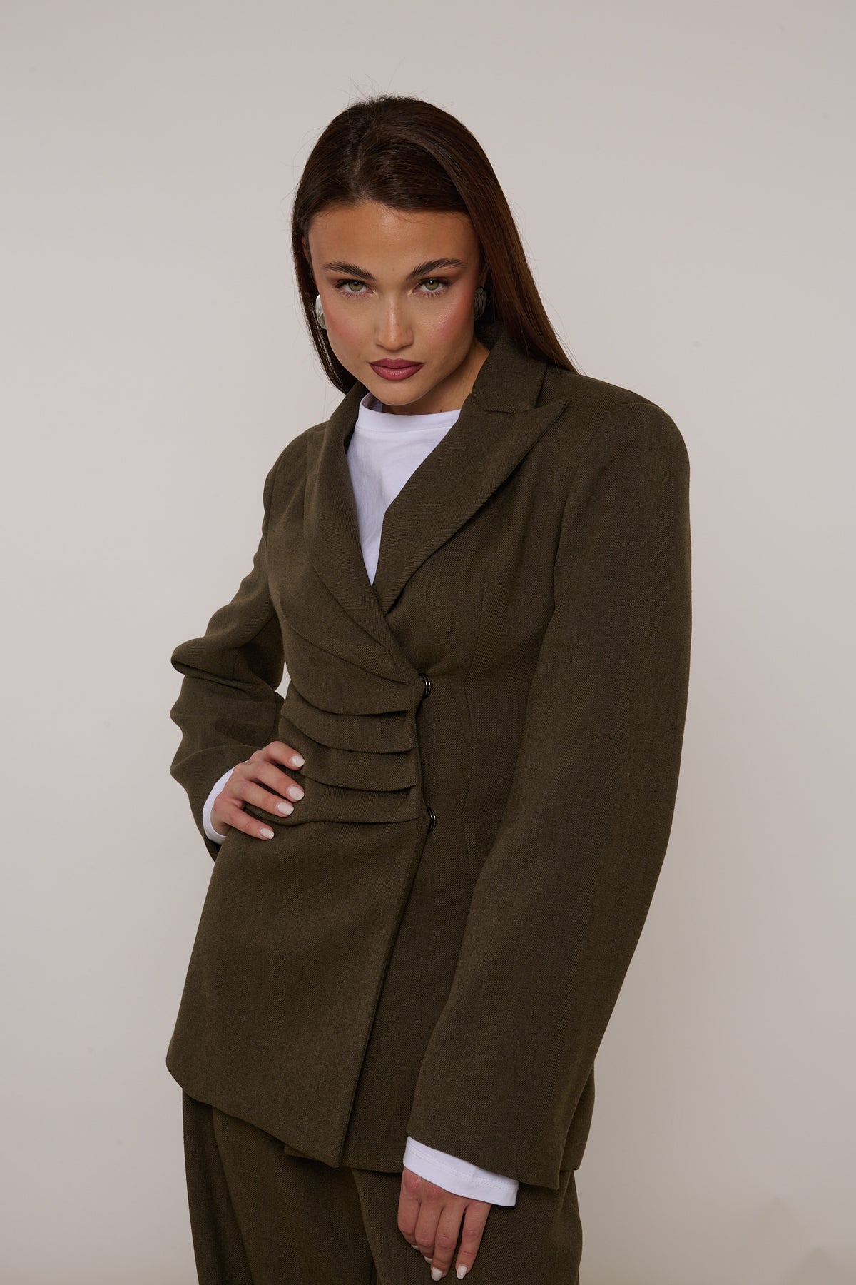 Blazer ‘DRAPPEGGIO’ By Lumina Verde Militare