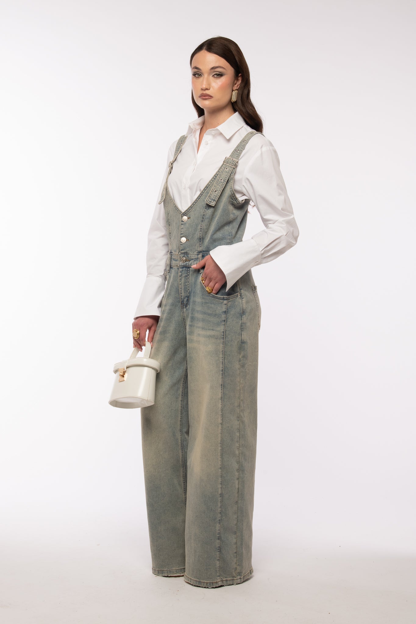 Salopette ‘TRE BOTTONI’ Denim Slavato