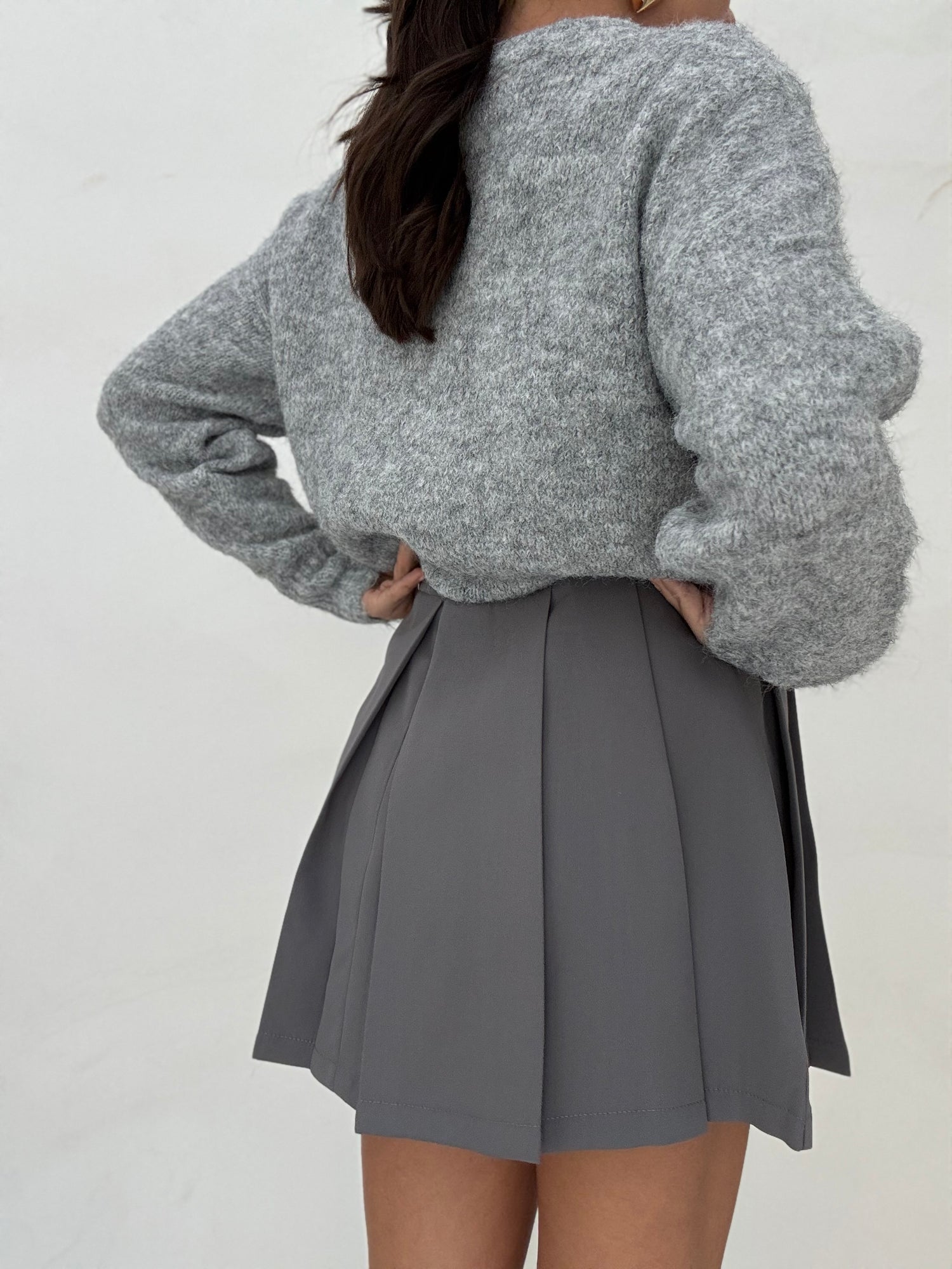 Gonna/Pantaloncino ‘PLISSETTATA ’ con cintura Grigia