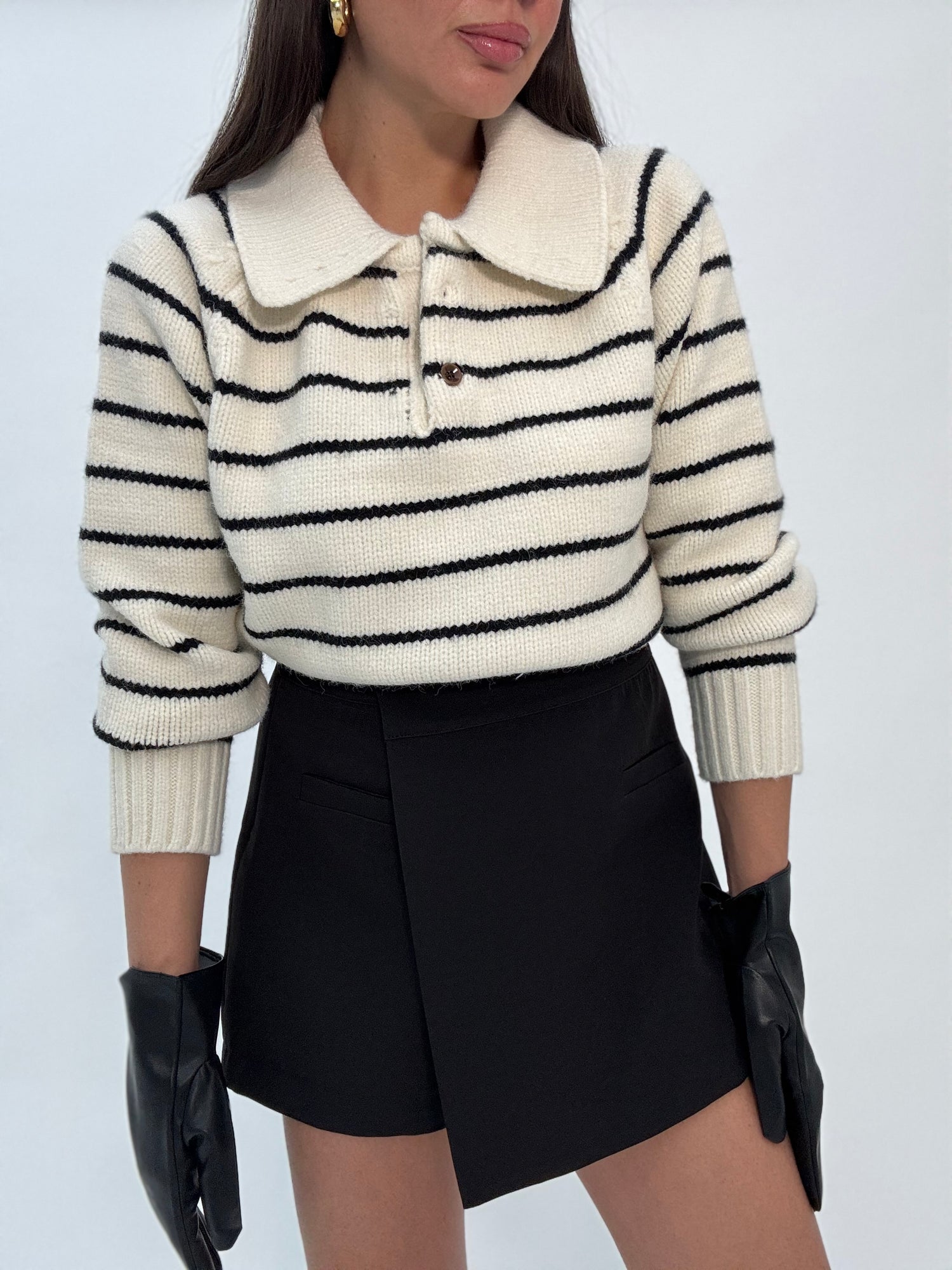 Maglione ‘RIGHE’ 3&33 Panna