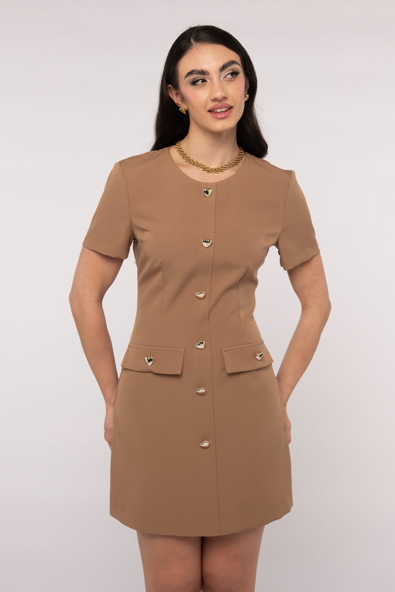 Abito ‘BOTTONI CUORE 3&33’ Camel