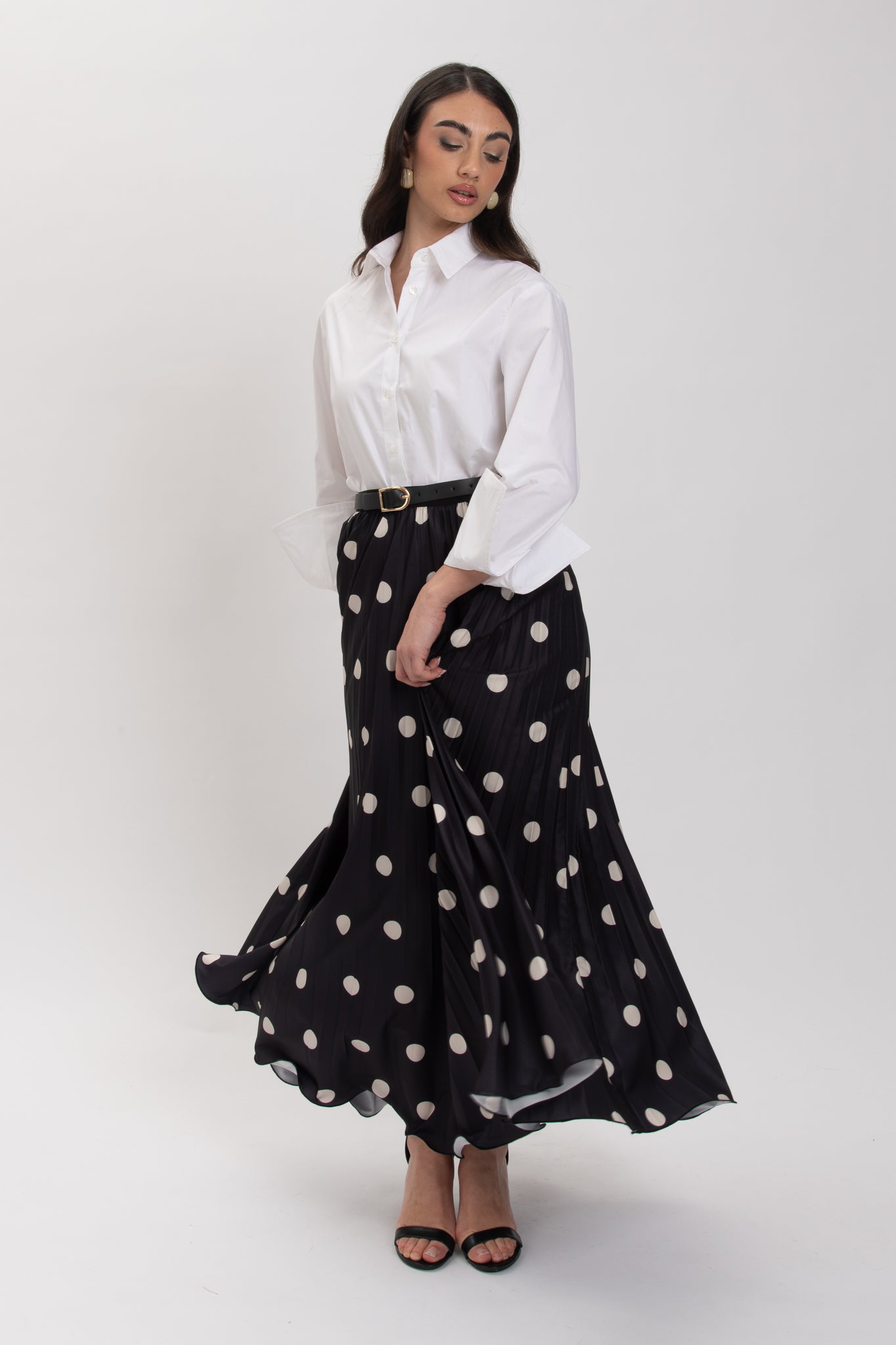 Gonna lunga ‘PLISSETTATA POIS’ Nera