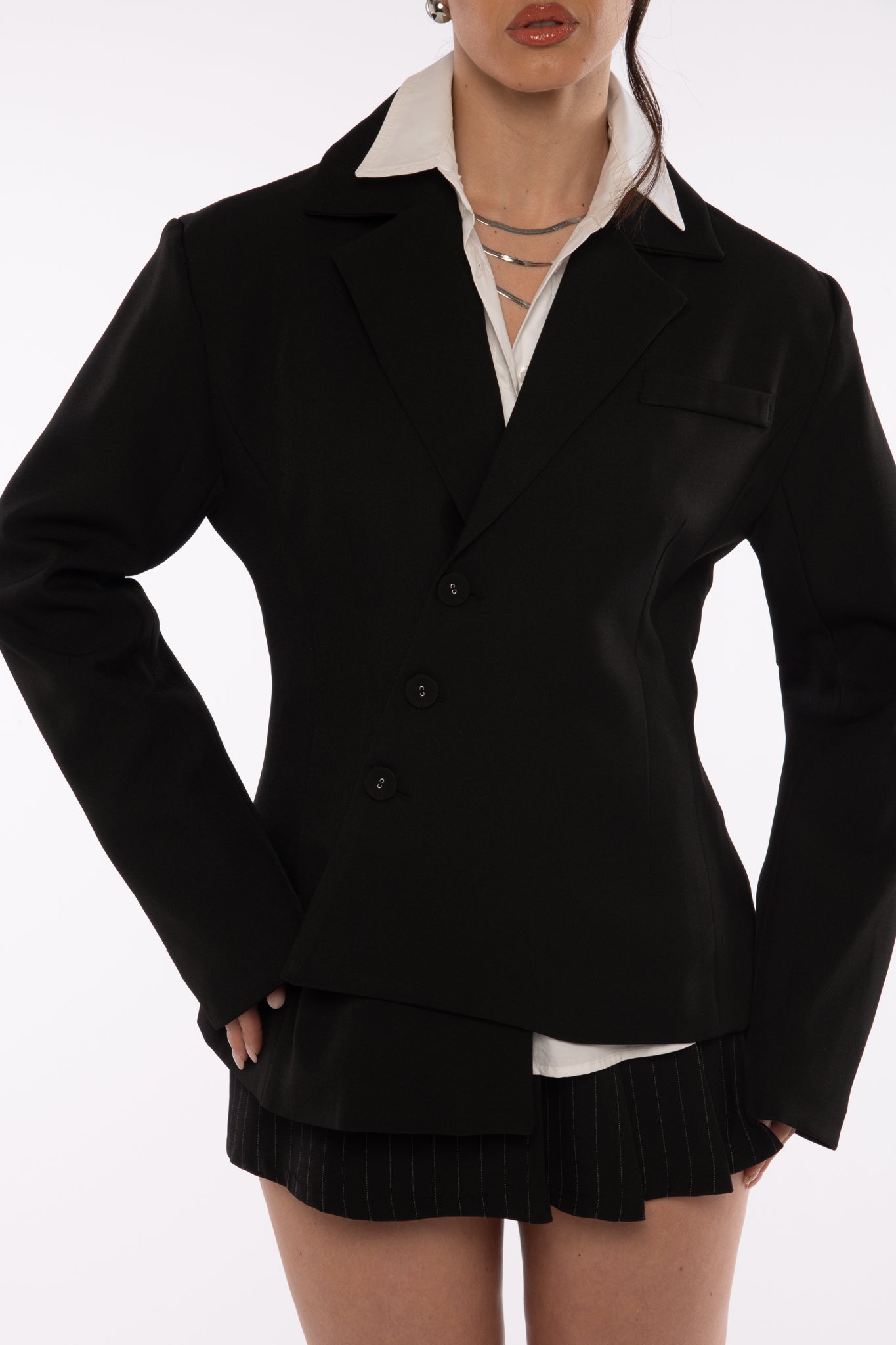 Blazer ‘ASIMMETRICO’ 80%COTONE Nero