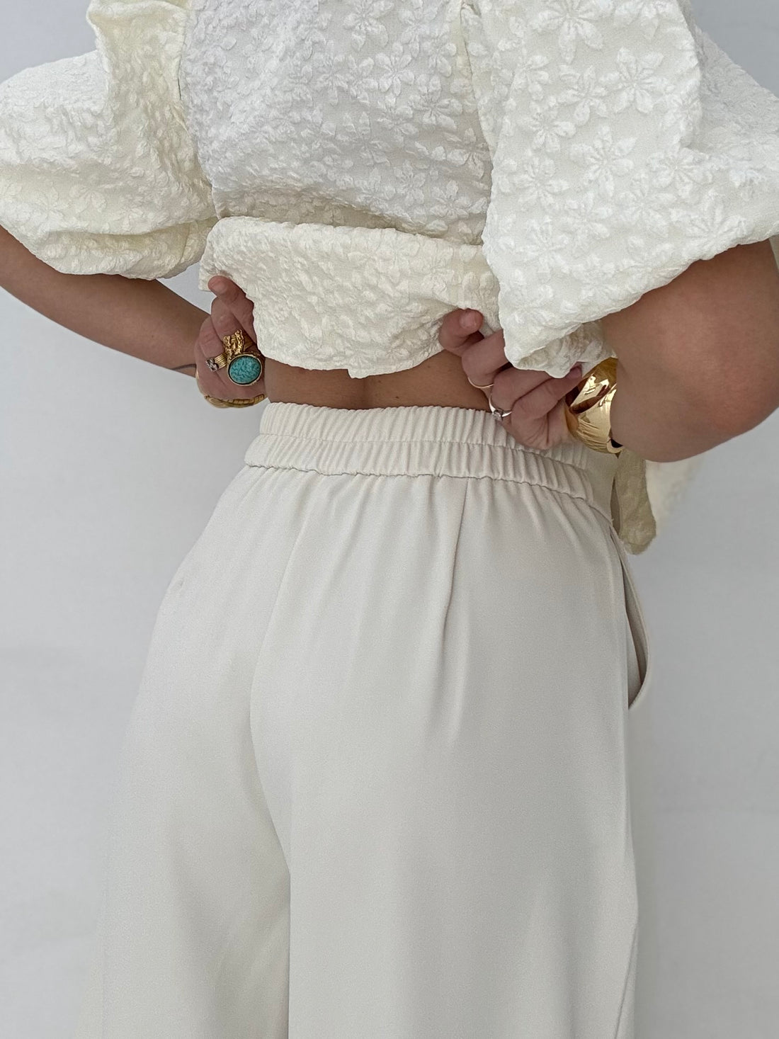 Pantalone ‘ELASTICO SUL RETRO’ Panna
