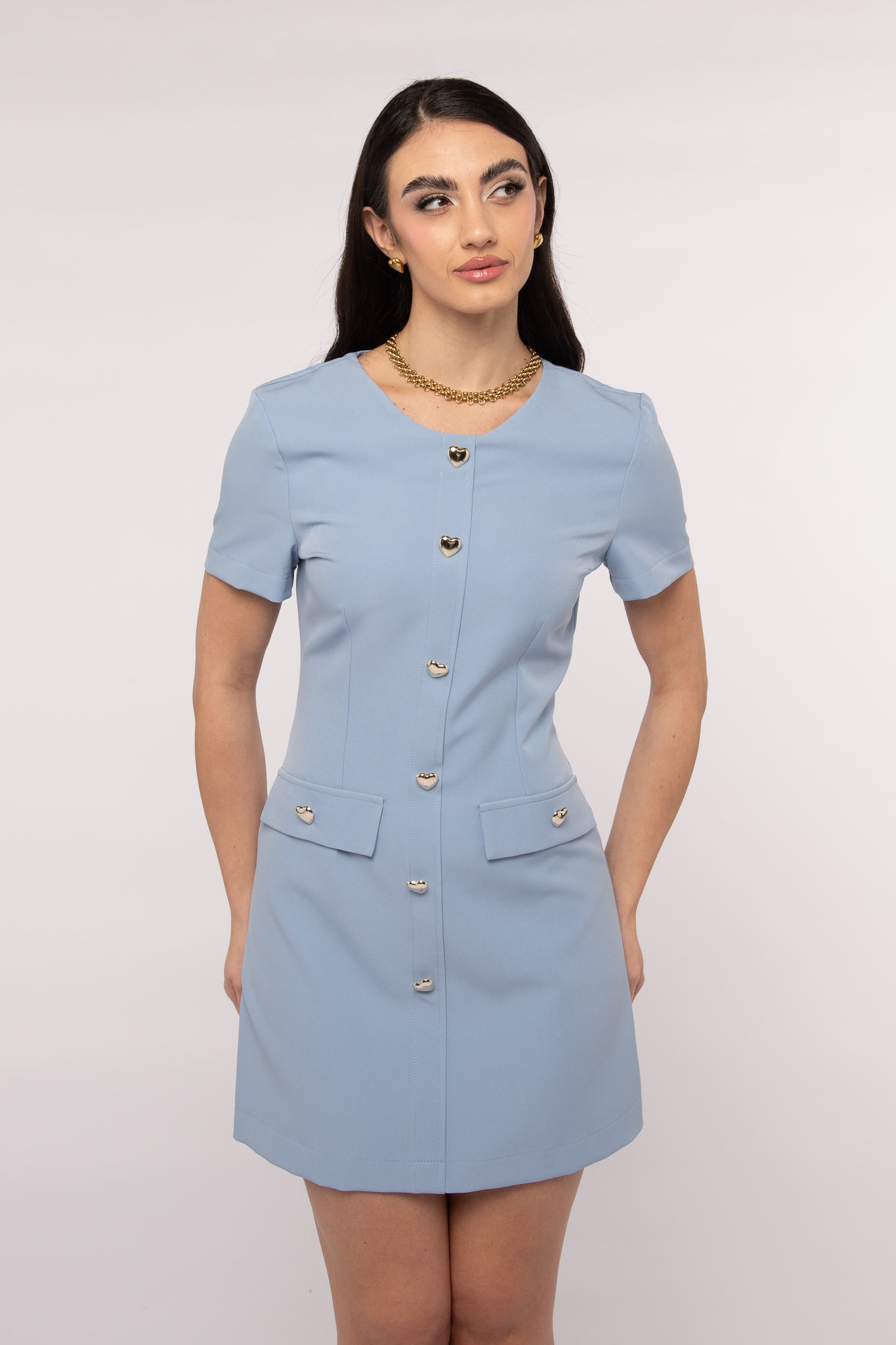 Abito ‘BOTTONI CUORE 3&33’ Azzurro