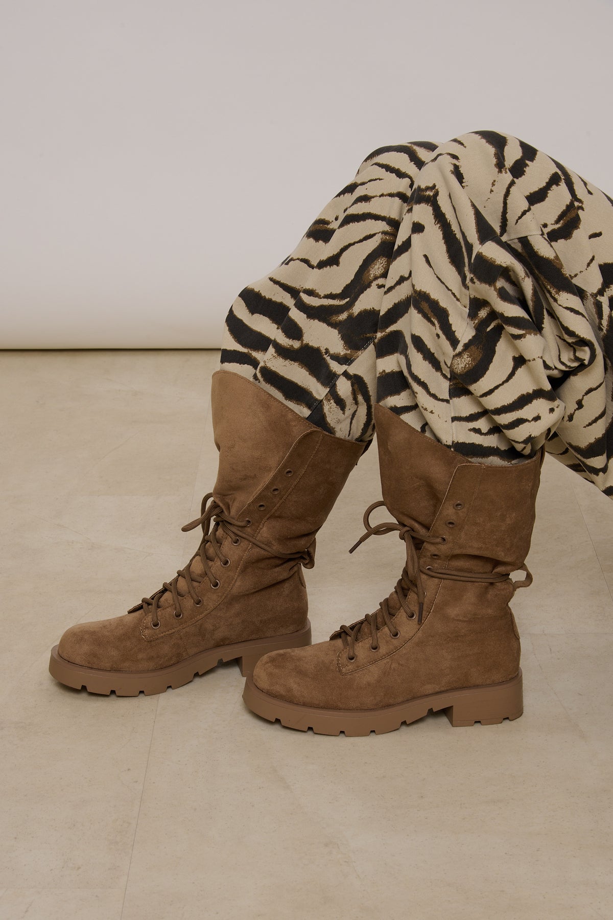 Stivale ‘BIKER’ Suede Beige