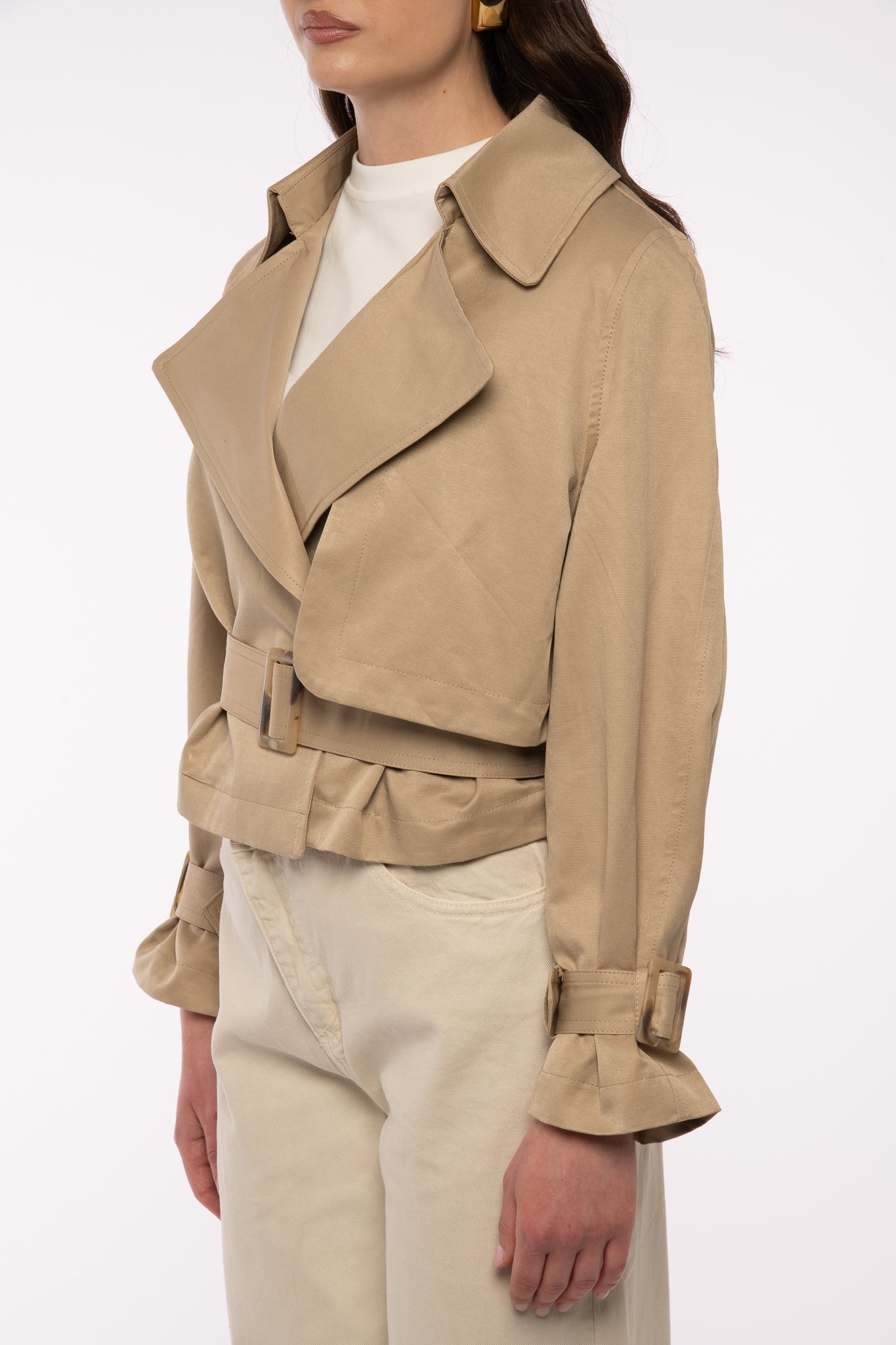 Trench Crop ‘55% COTONE’ Camel