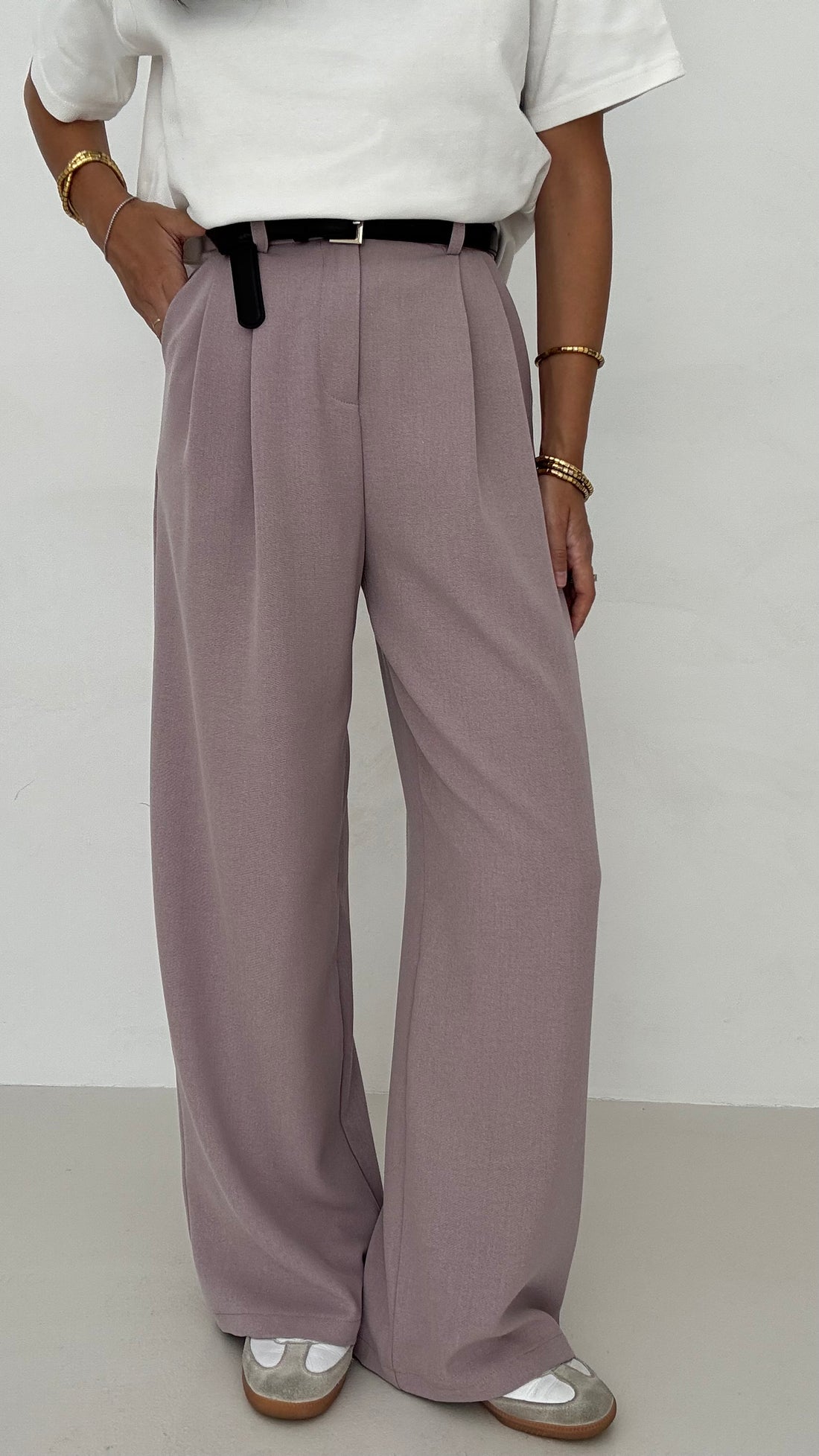 Pantalone ‘CLASSIC’ con cintura Rosa scuro