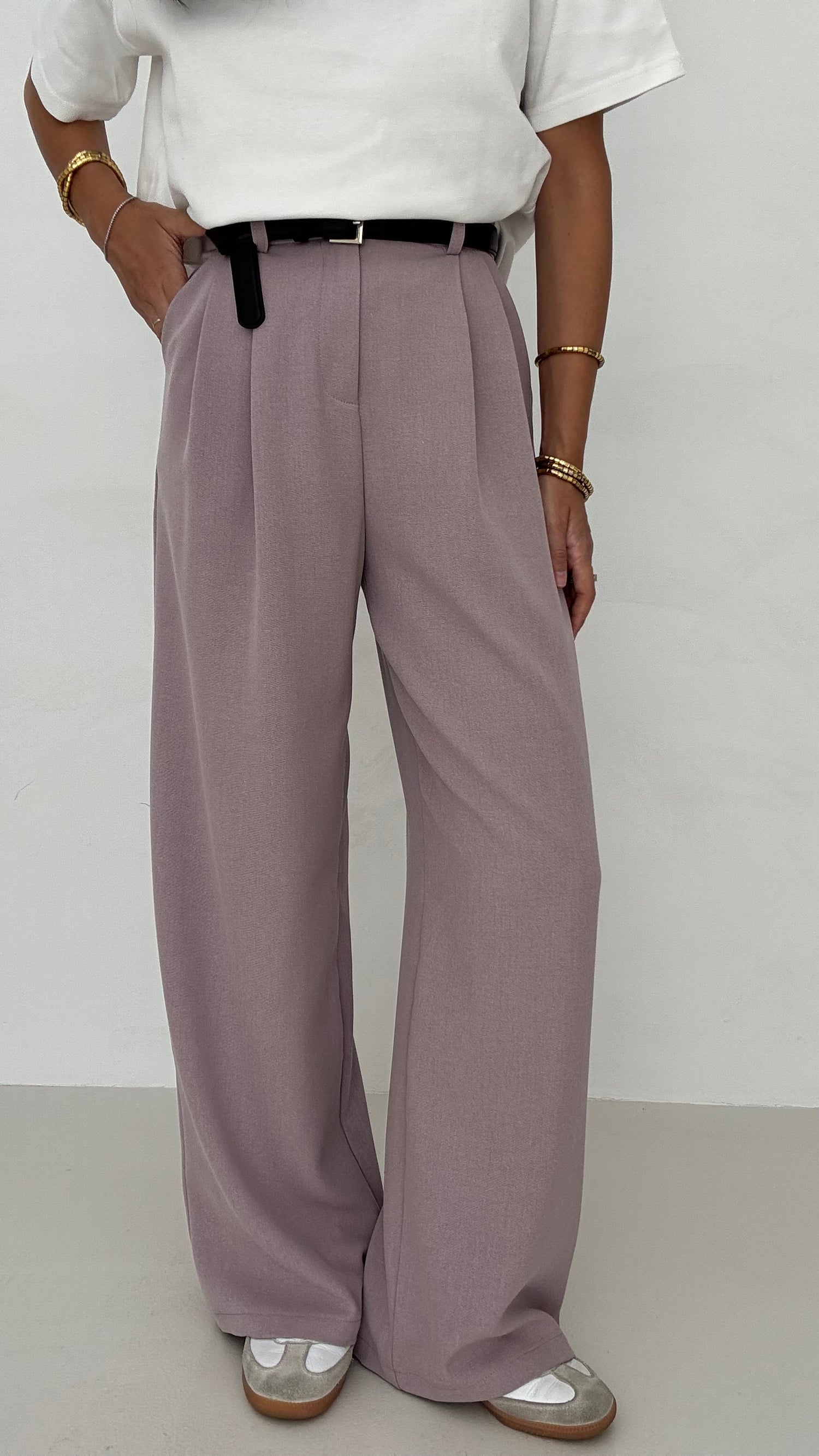 Pantalone ‘CLASSIC’ con cintura Rosa scuro