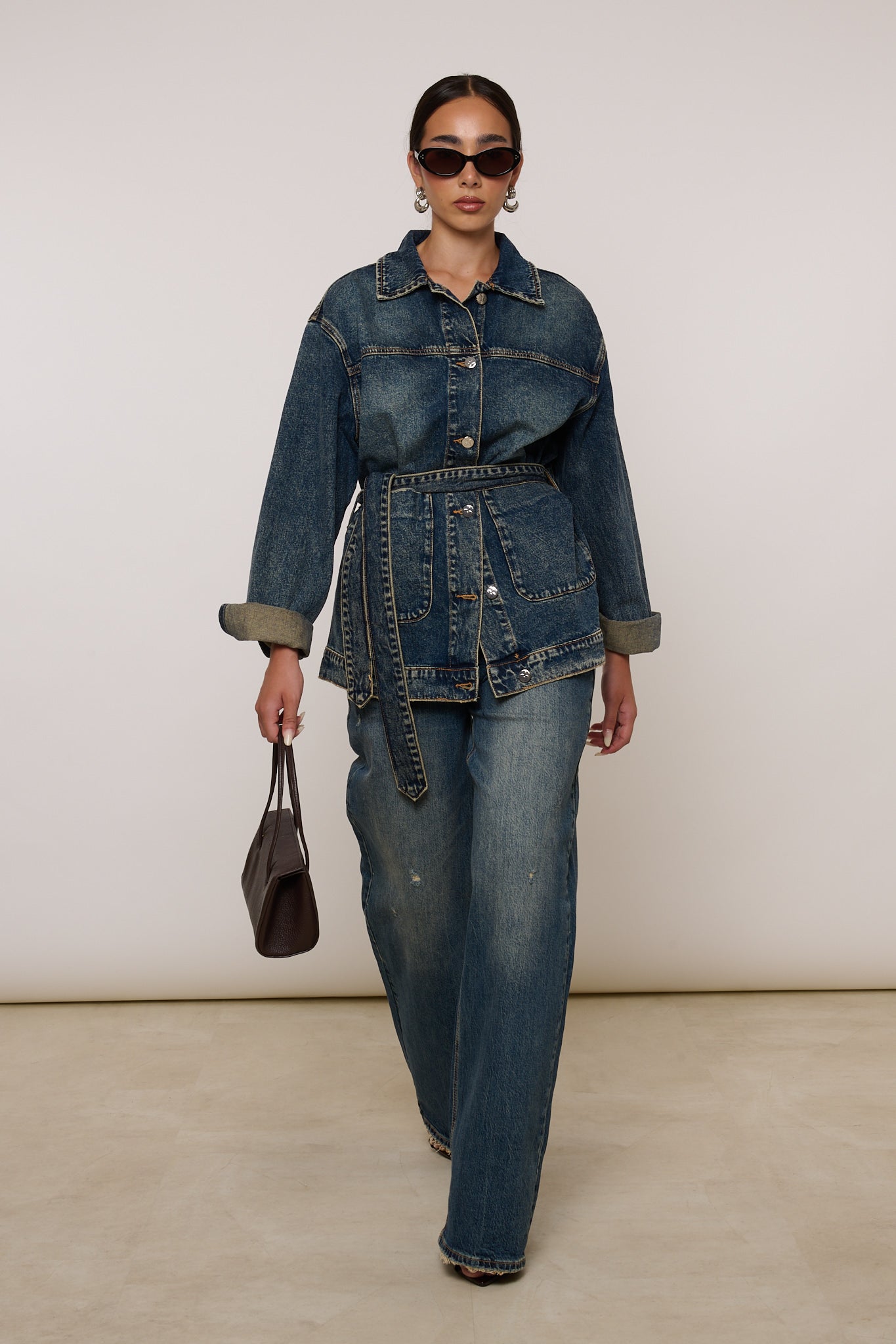 Coordinato ‘TASCONI’ Denim Scuro Sabbiato