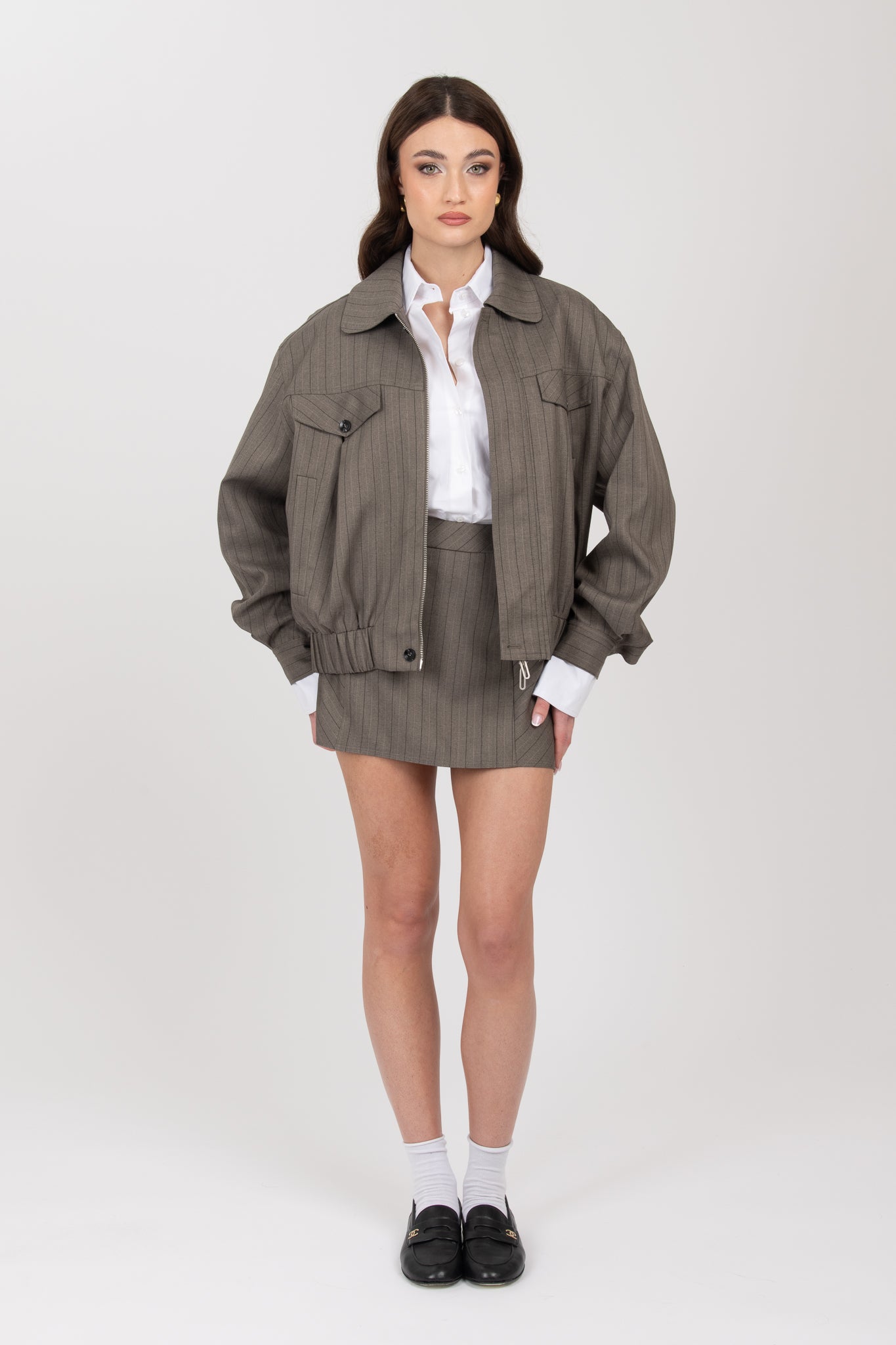 Coordinato ‘GESSATO BOMBER+GONNA/PANTALONCINO’