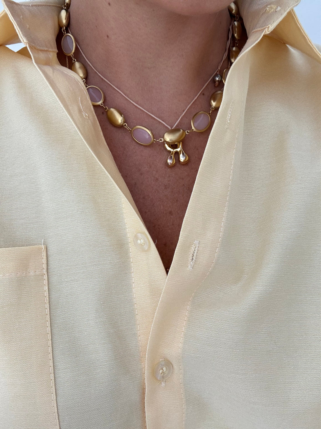 Collana ‘CERCHI E PERLE’ Rosa