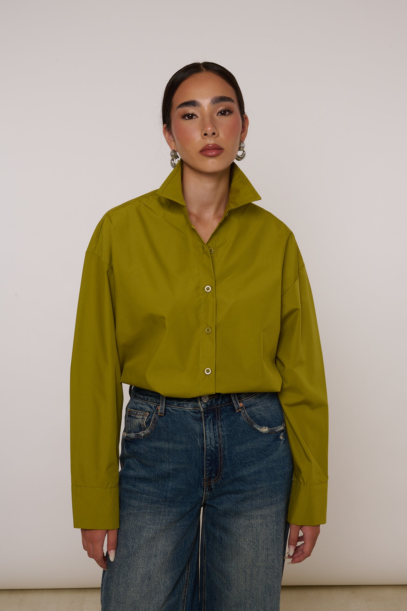 Camicia ‘100% COTONE’ Pistacchio
