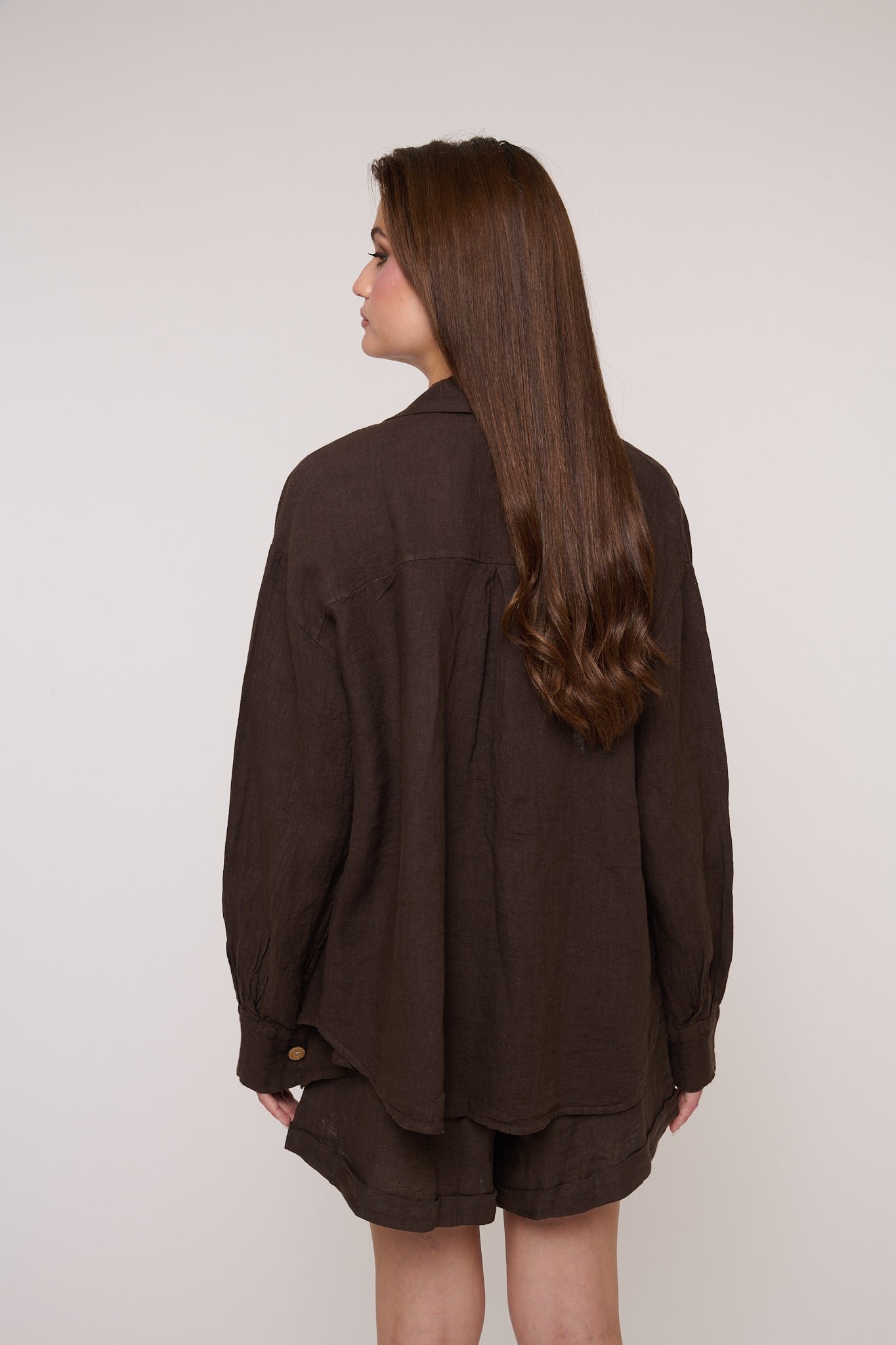 Camicia ‘100% LINO’ Cacao