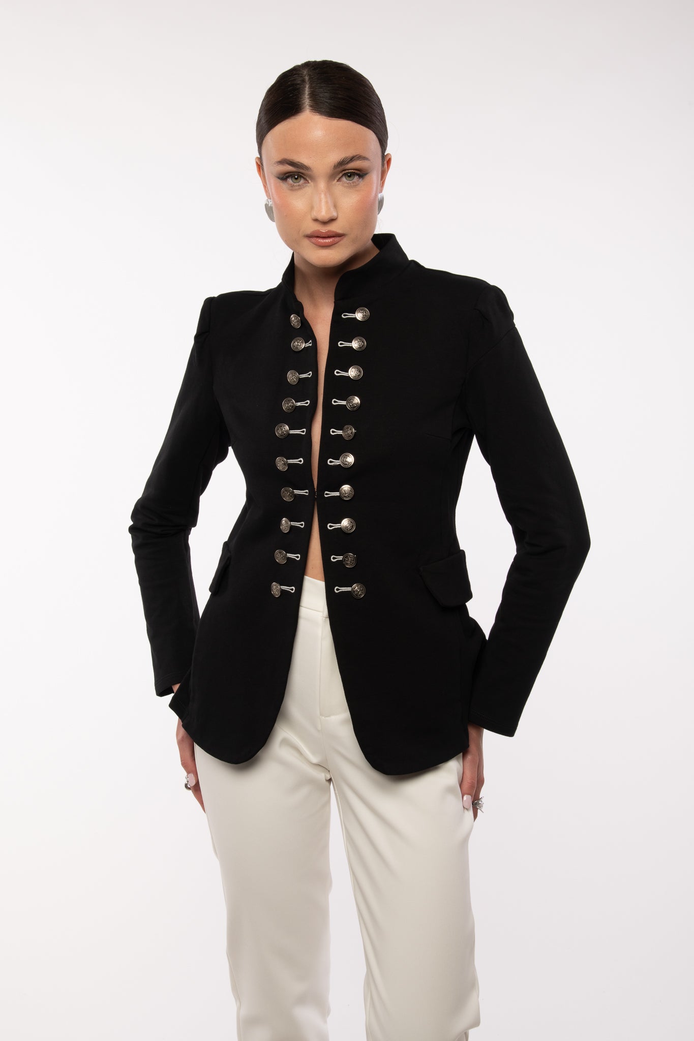 Blazer ‘95% COTONE MULTIBOTTONCINI’ Nero