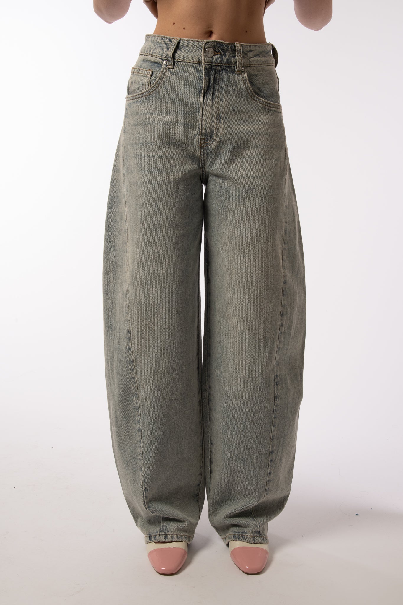 Jeans ‘BARREL’ con cuciture