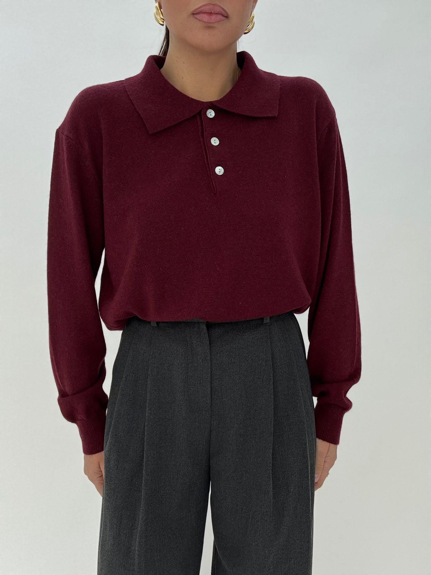 Maglione/Polo ‘10% CASHMERE 30% LANA’ Bordeaux