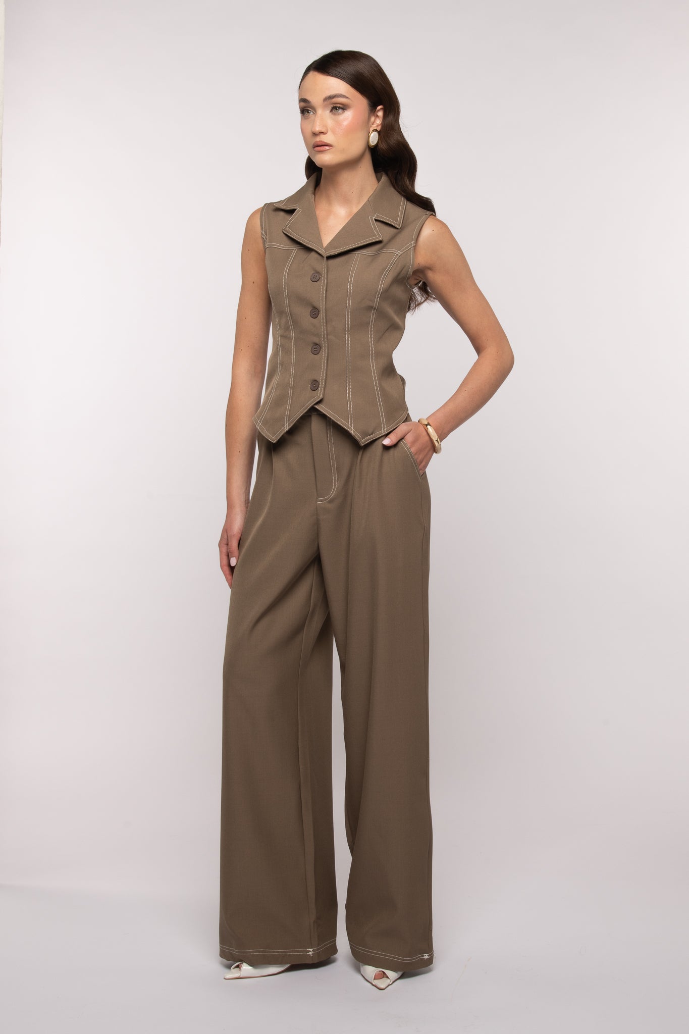 Coordinato ‘GILET AVVITATO+PANTALONE’ Fango