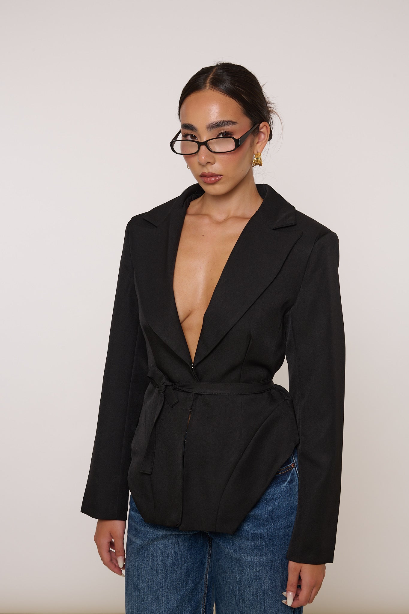 Blazer ‘CINTURINO E GANCETTI’ Nero